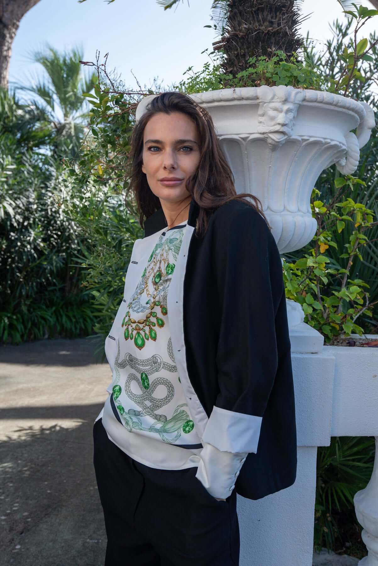 Blusa Elisabeth in twill di seta Smeraldo