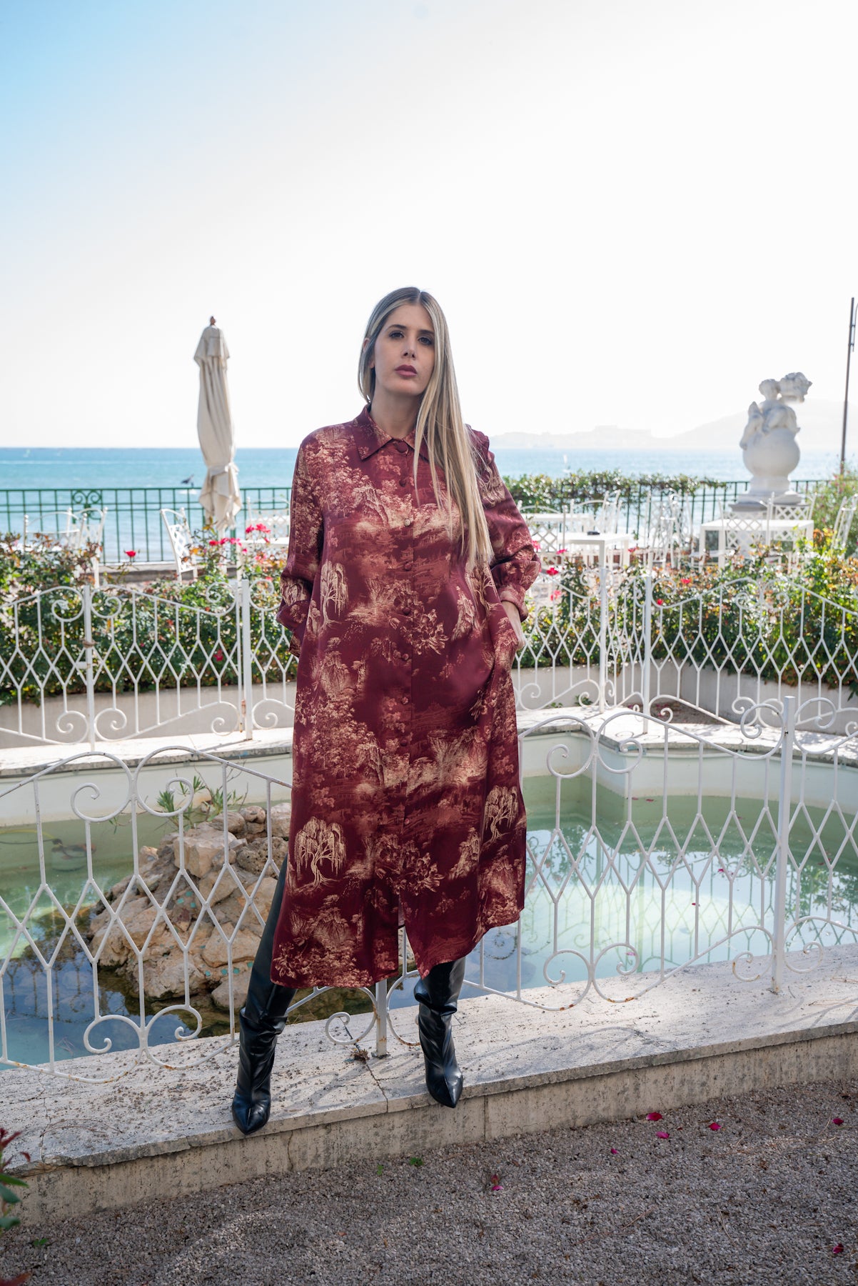 Chemisier Diana Oriente in borgogna