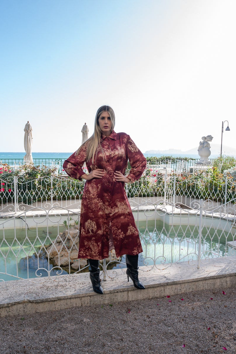 Chemisier Diana Oriente in borgogna