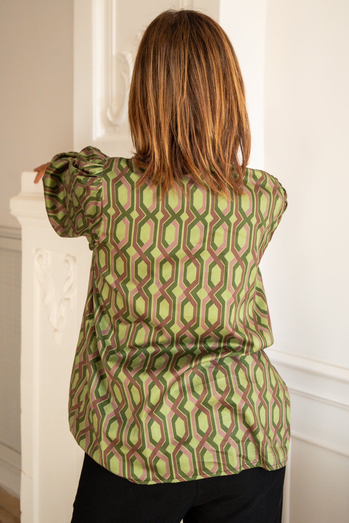Blusa danza verde con foulard
