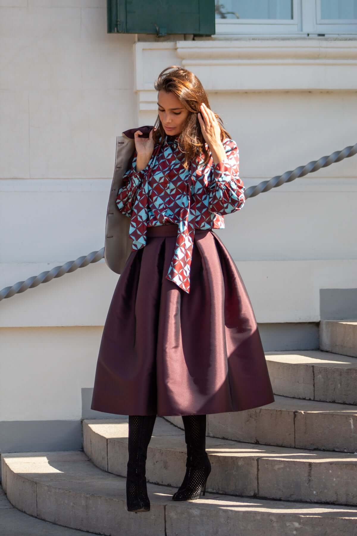 Giacca Mikado Borgogna