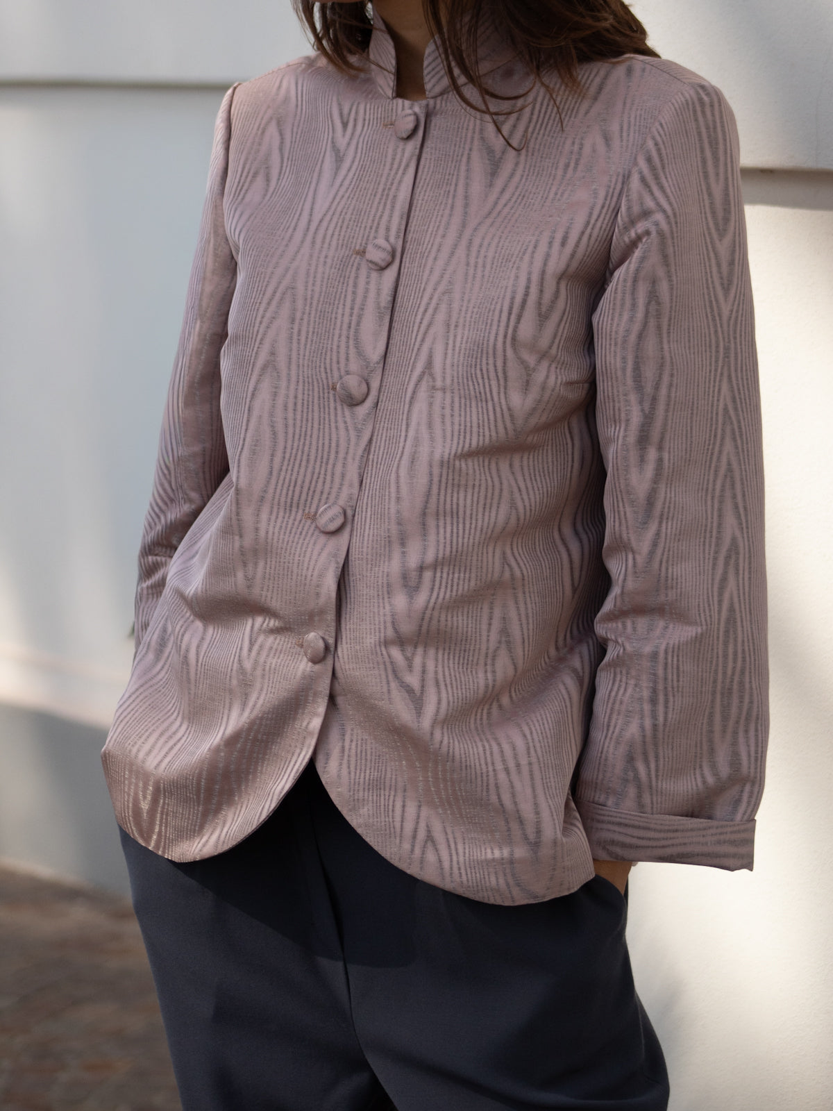 Pantalone in lana nera grigio