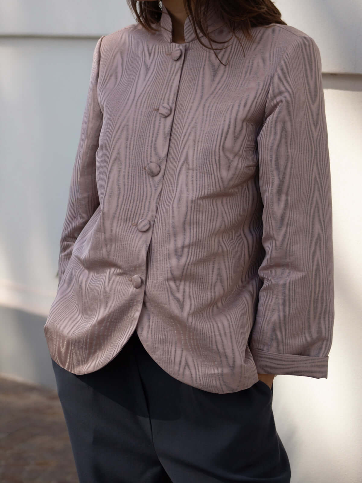 Pantalone in lana nera grigio