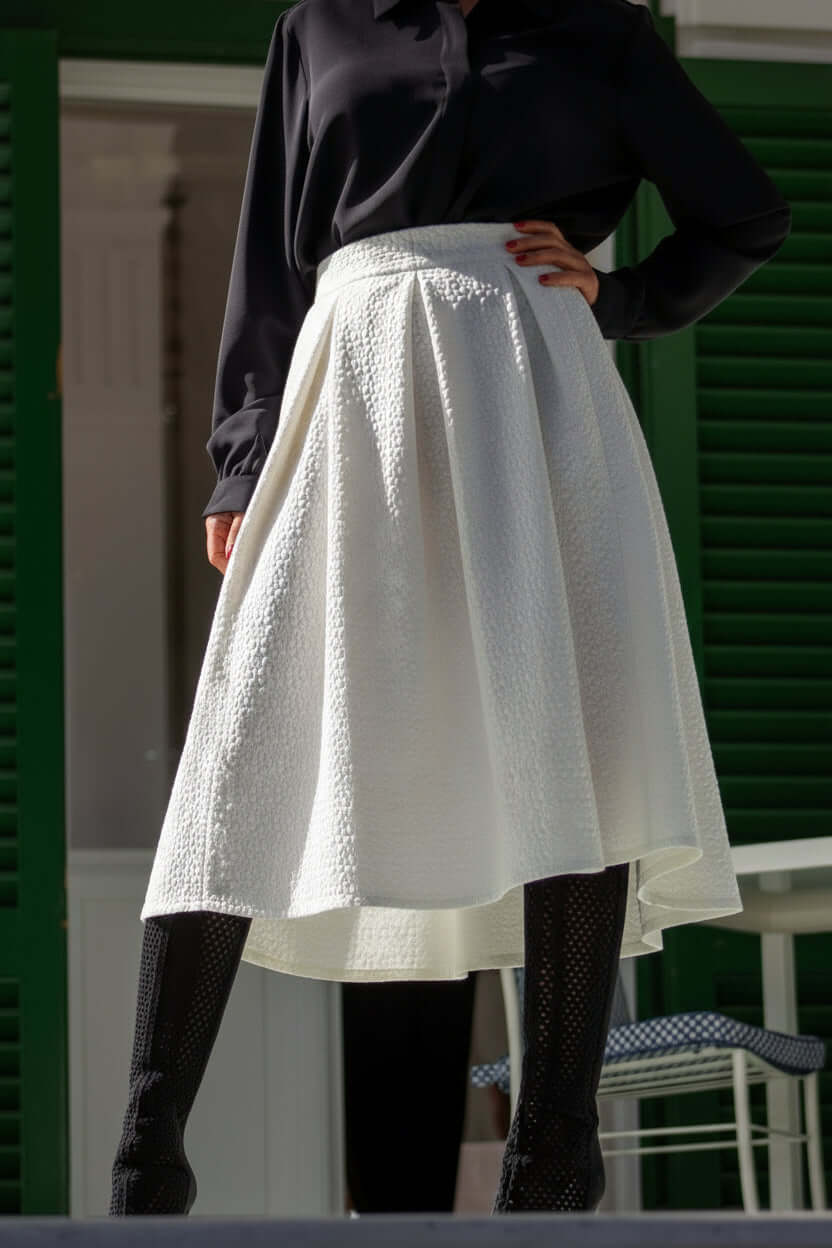 Gonna broccato bianca