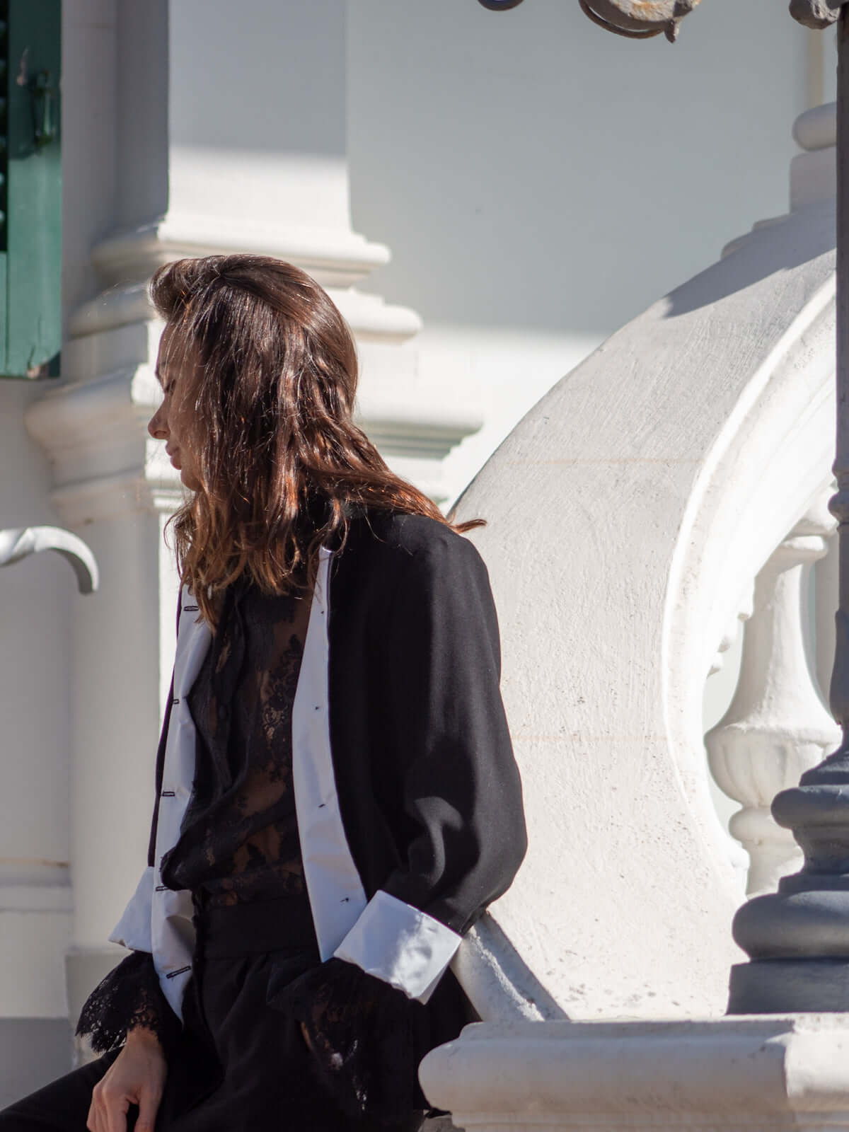 Camicia in Chantilly nera