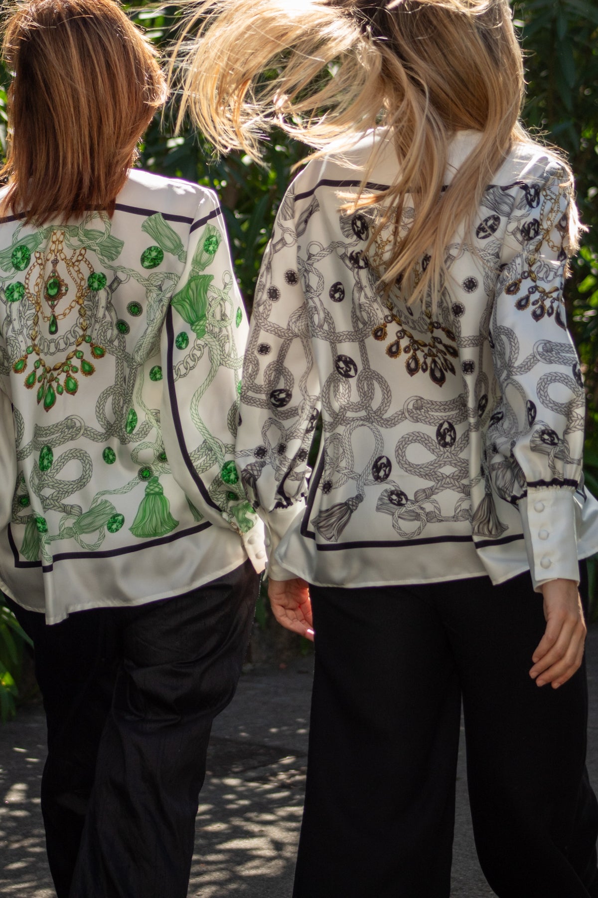 Blusa Elisabeth in twill di seta Onice