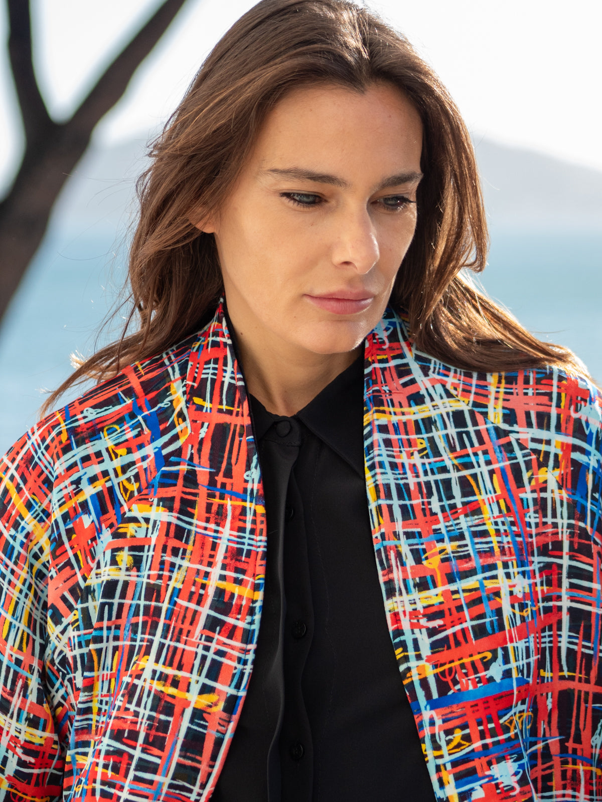 Piumino Reglan Reverso in Velluto nero artistico