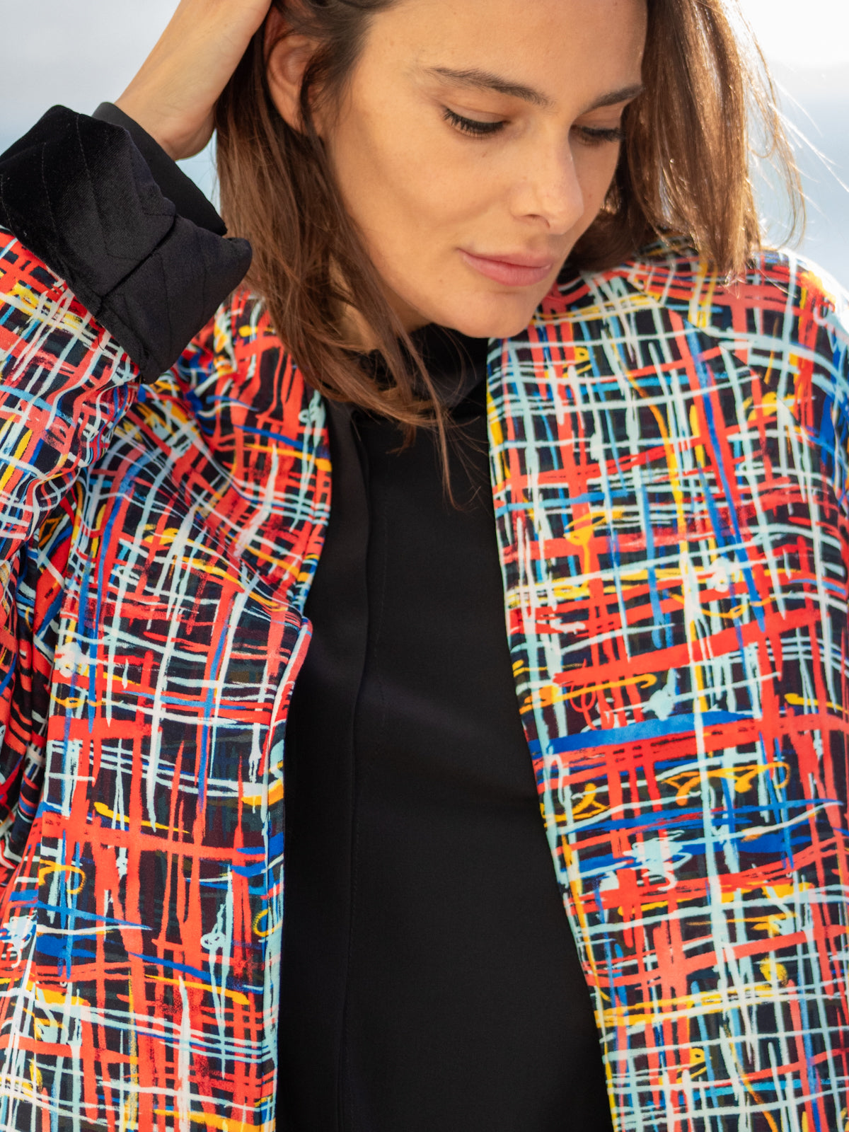 Piumino Reglan Reverso in Velluto nero artistico