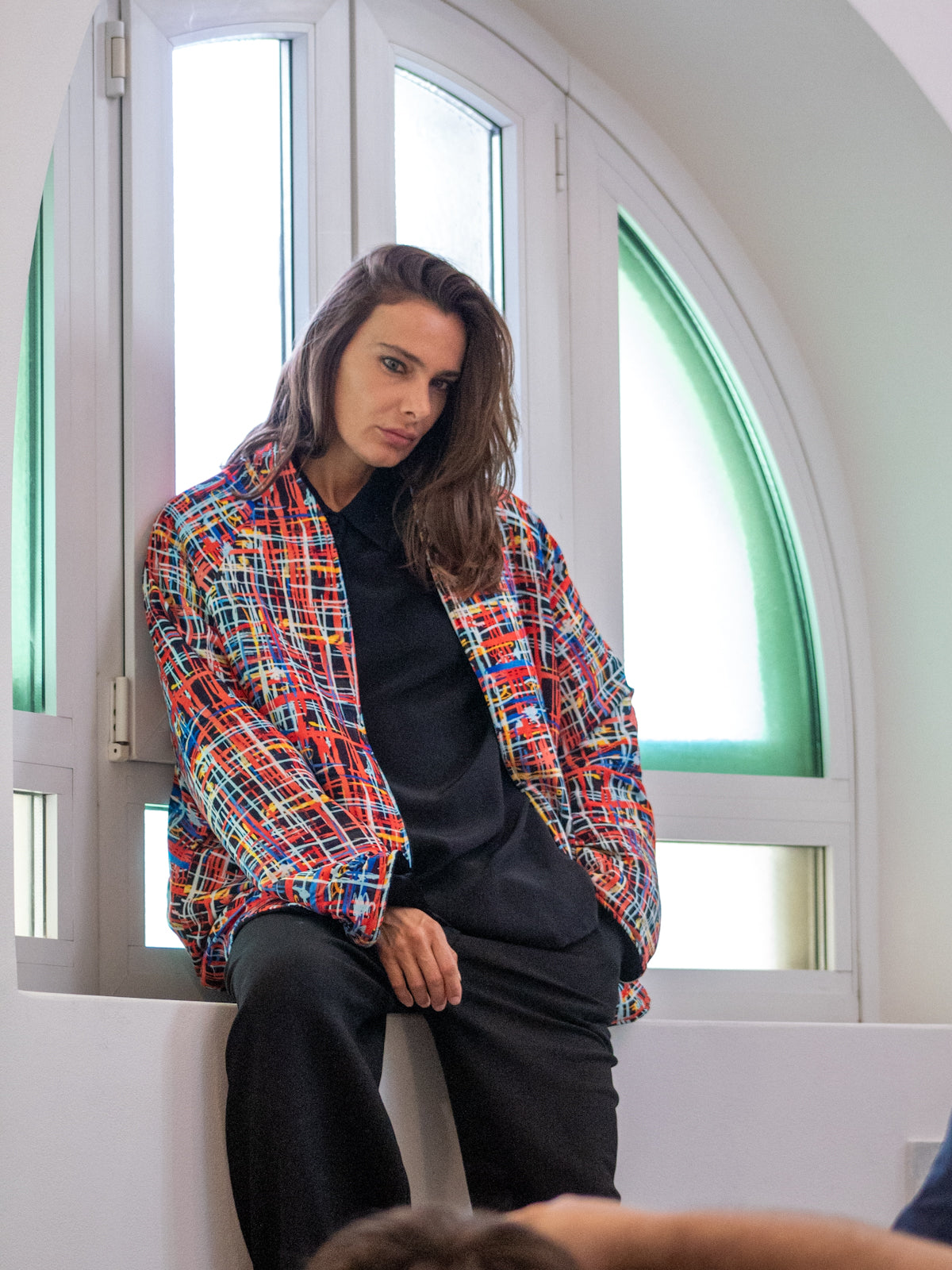 Piumino Reglan Reverso in Velluto nero artistico