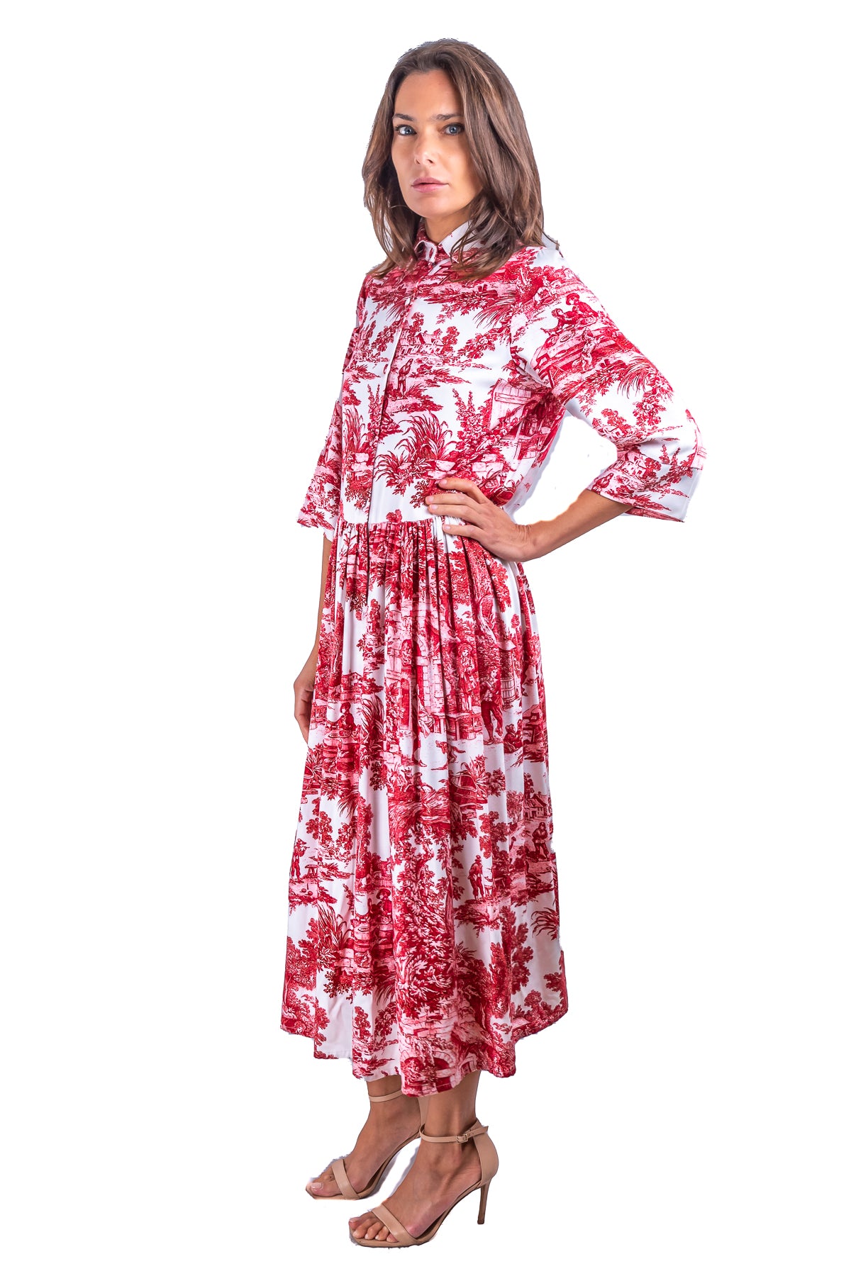 Abito Sofia stampa in Toile de Jouy