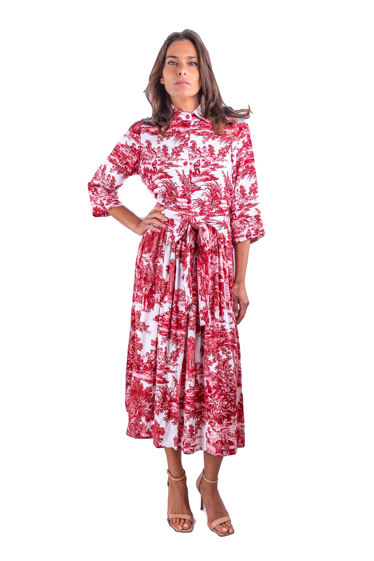 Abito Sofia stampa in Toile de Jouy