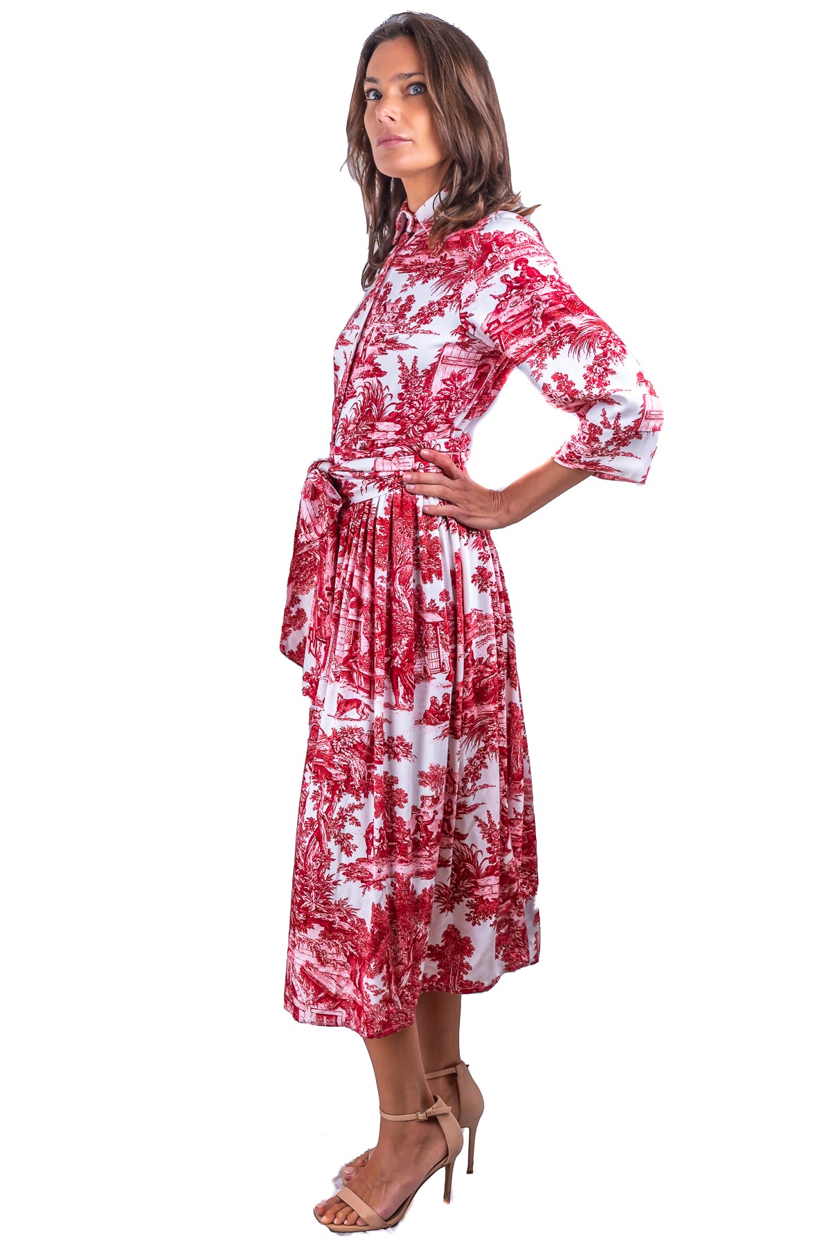 Abito Sofia stampa in Toile de Jouy