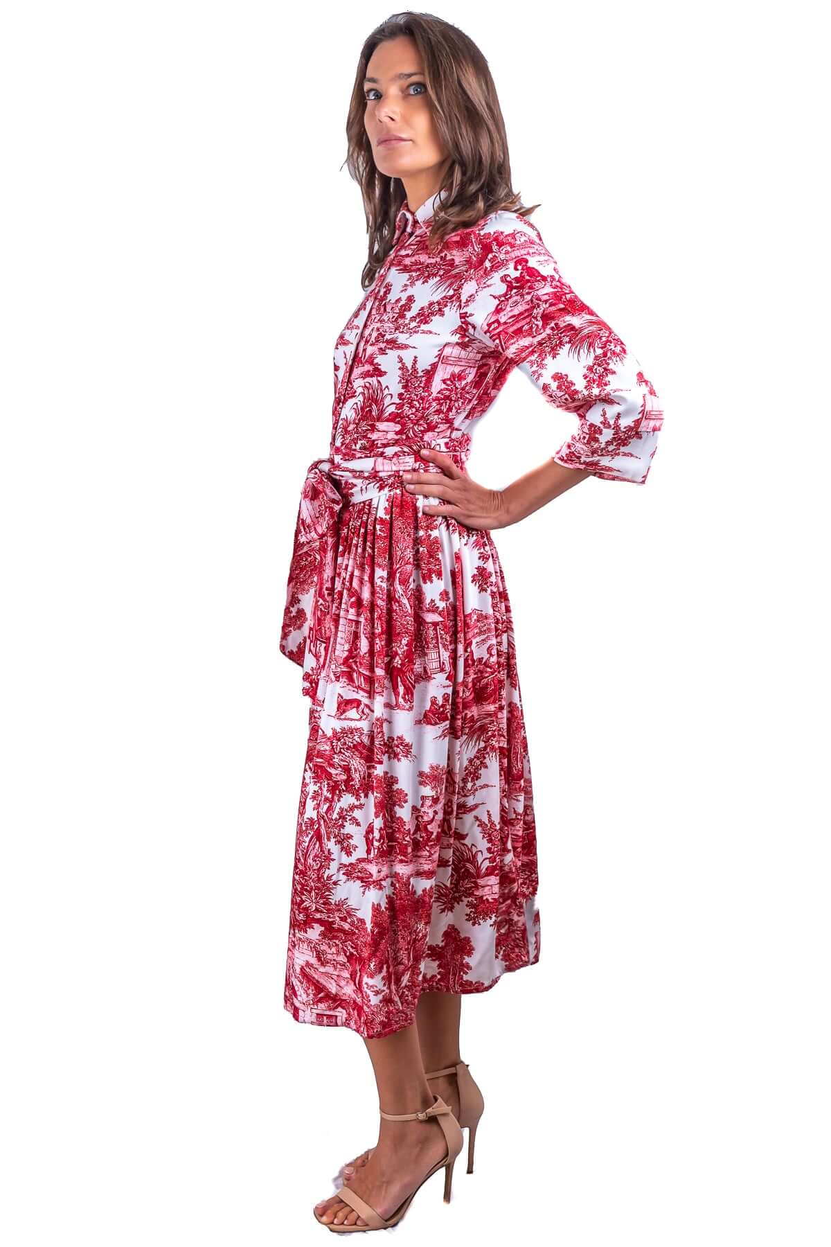 Abito Sofia stampa in Toile de Jouy