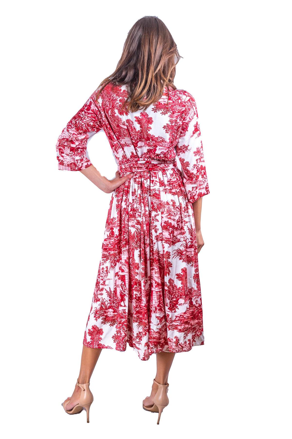 Abito Sofia stampa in Toile de Jouy