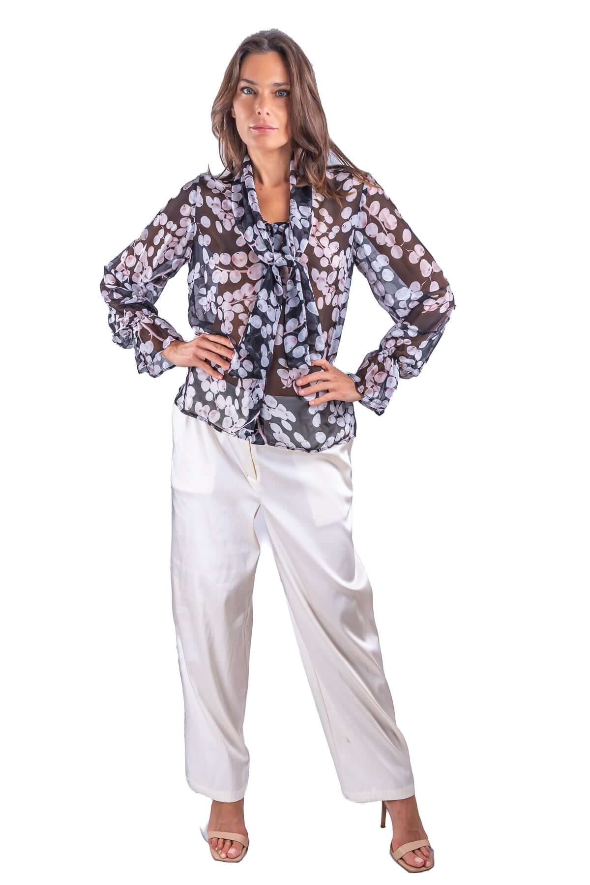 Letizia Blouse with Chiffon Petals