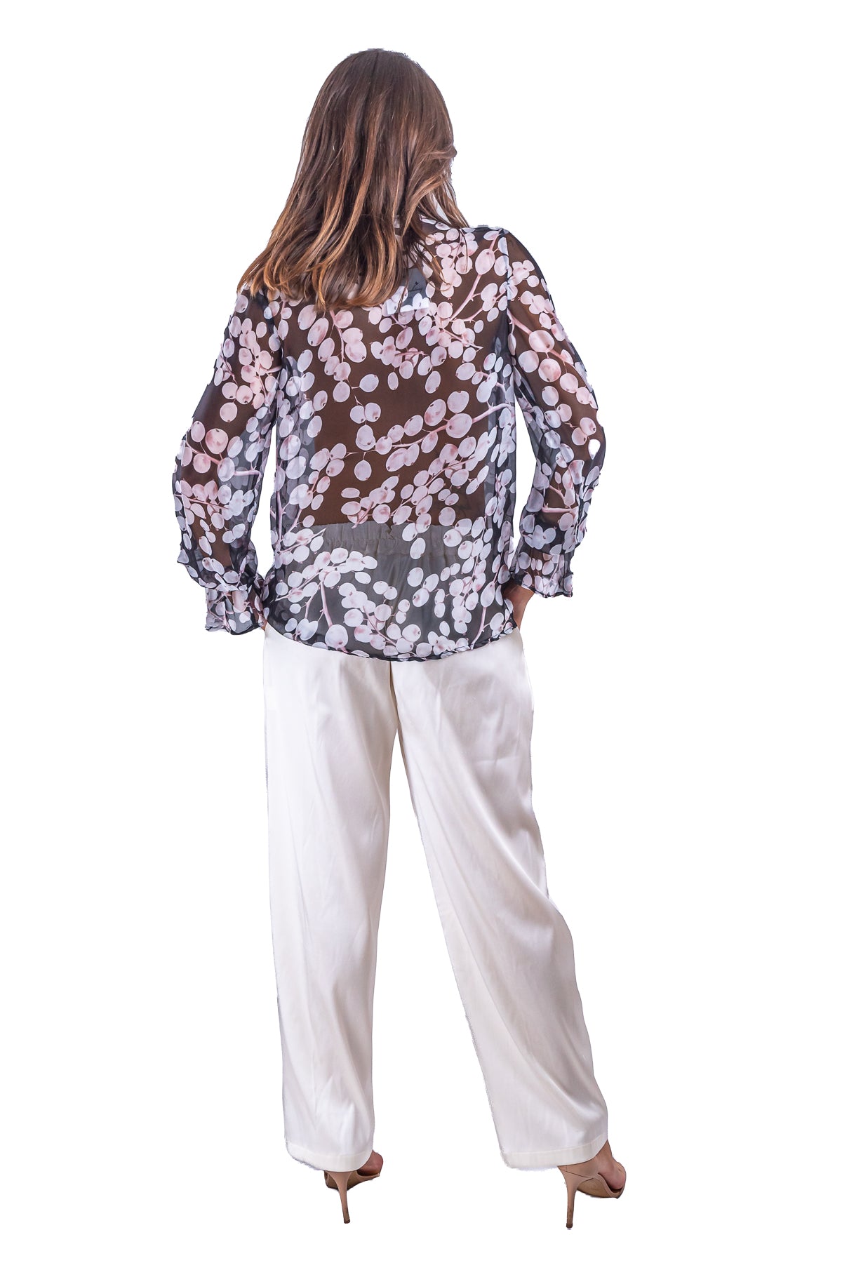 Blusa Letizia Riflessi petali in chiffon