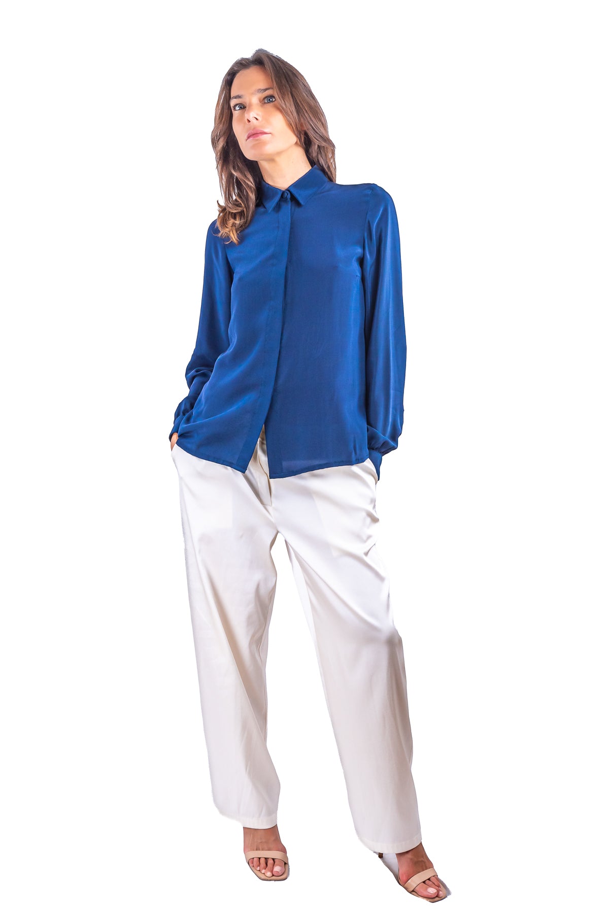 Camicia Elisabeth: Eleganza Senza Tempo in tinta unita crepe de chine