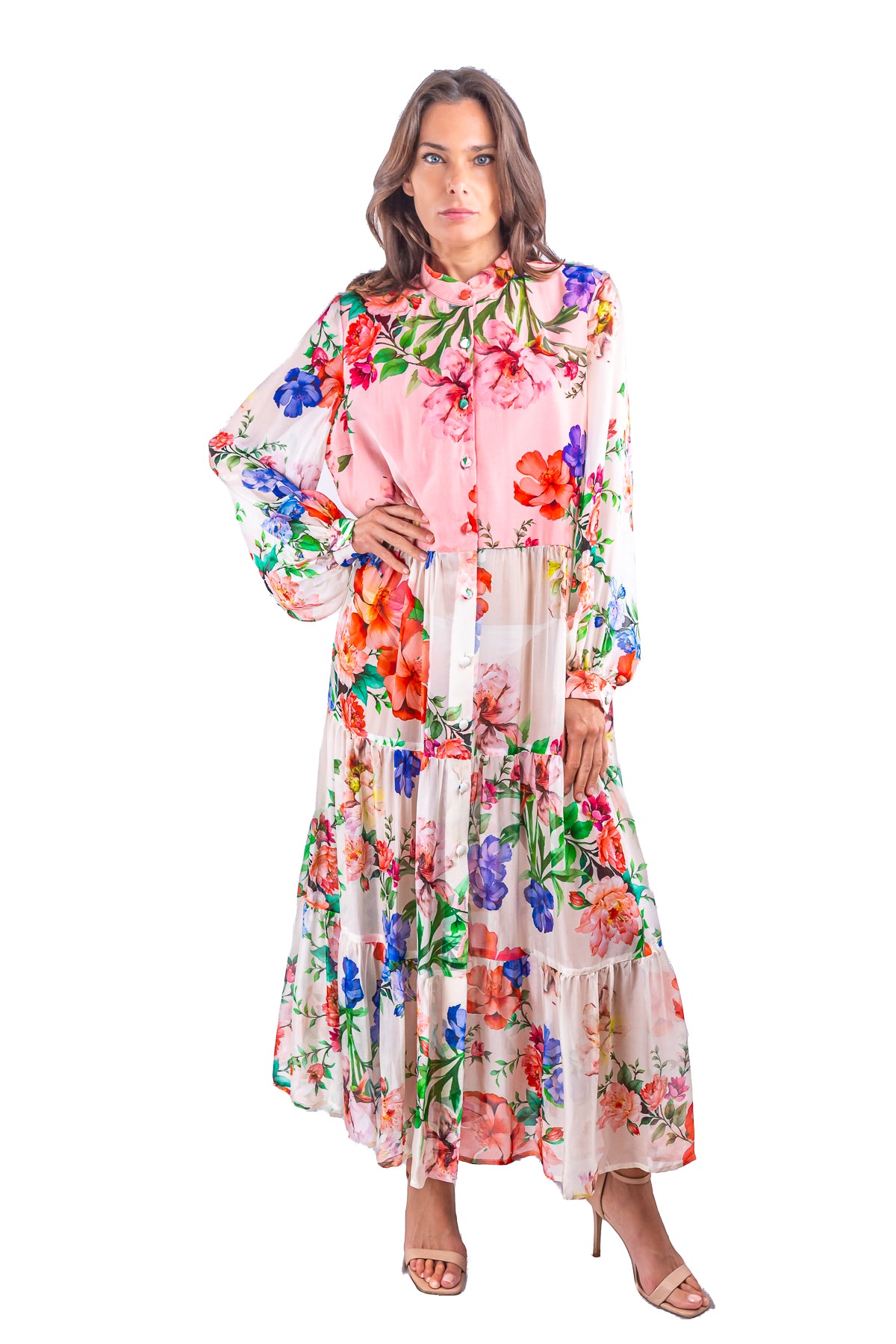 Abito Carla in seta chiffon giardini di ninfa