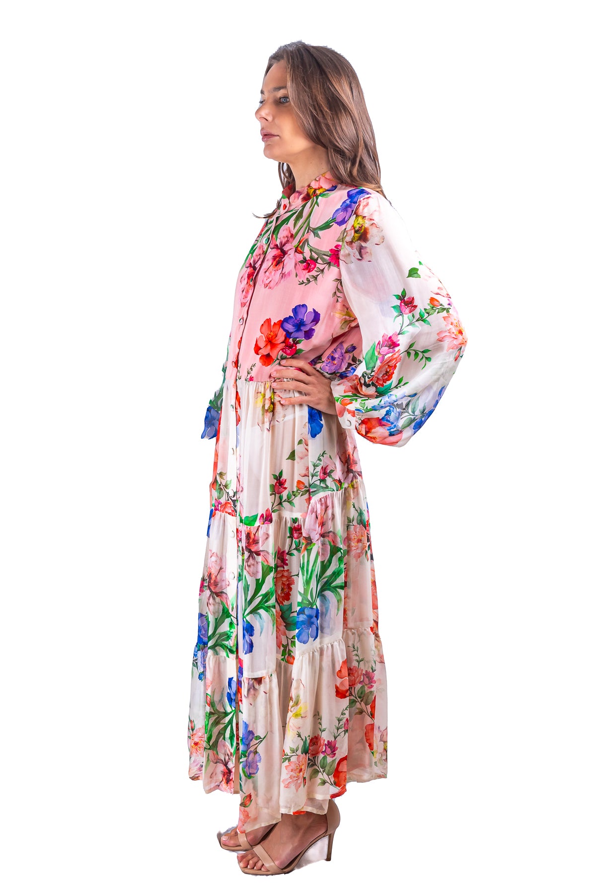 Abito Carla in seta chiffon giardini di ninfa