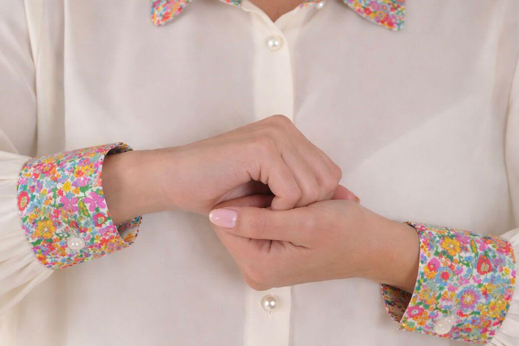 Sofia Dress in Blue Crepe de Chine