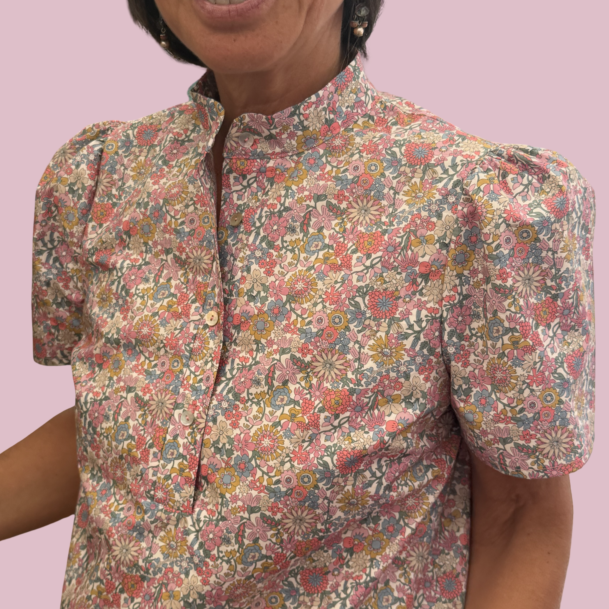 Calla – Camicia in Cotone Liberty manica corta