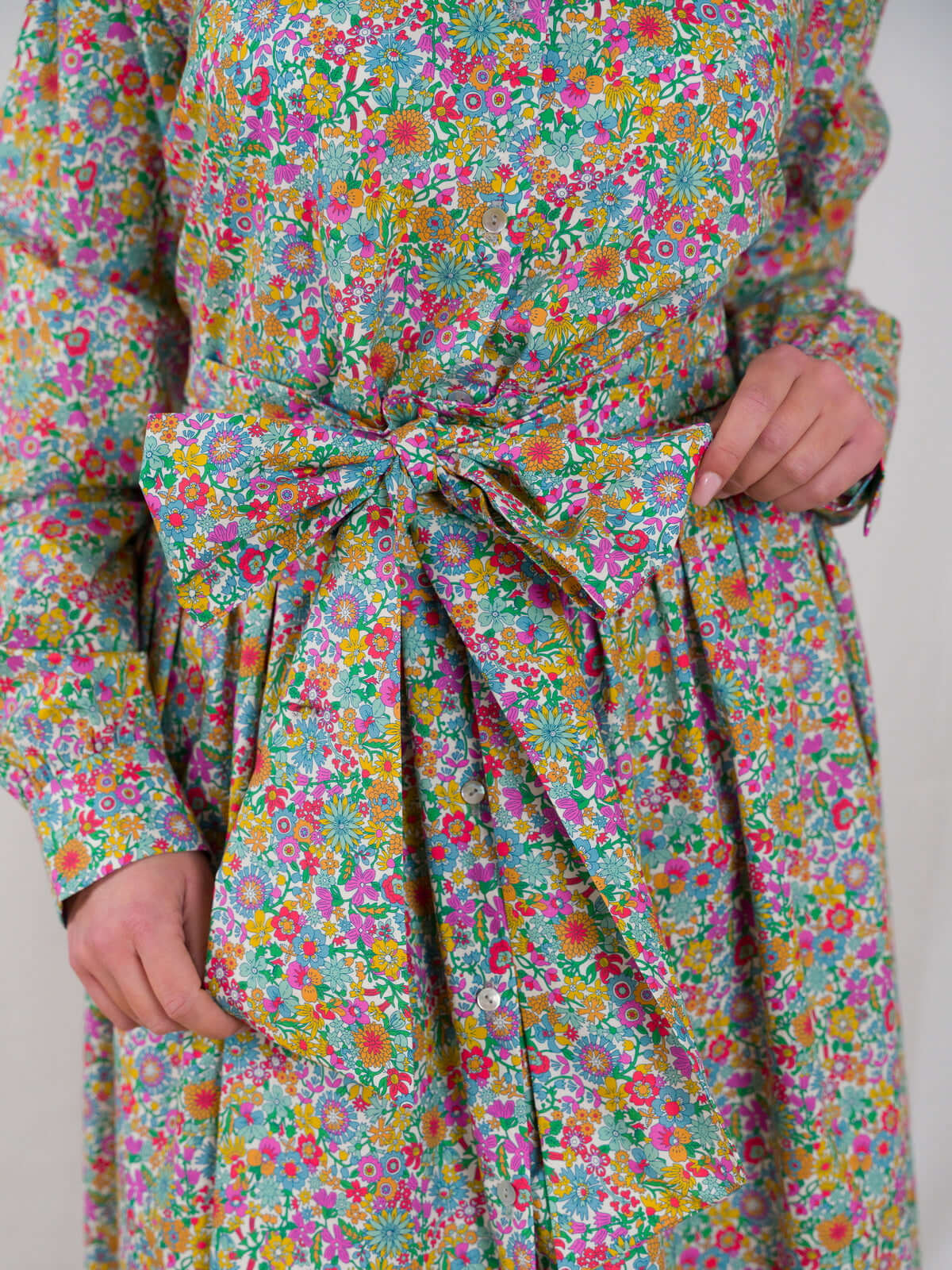 Sofia Dress in Blue Crepe de Chine