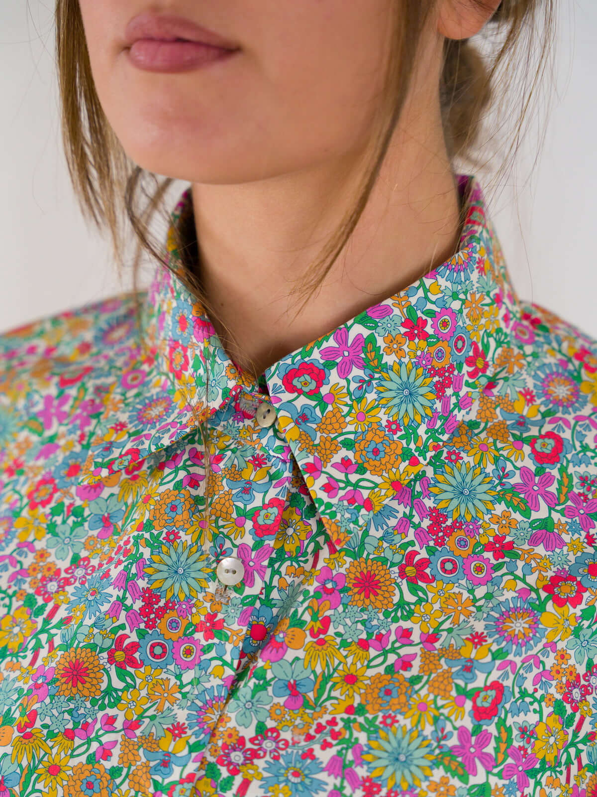 Sofia Dress in Blue Crepe de Chine