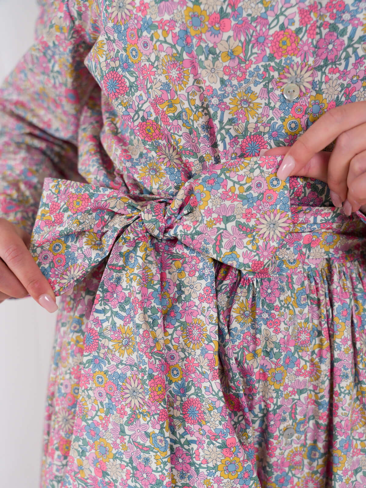 Sofia Dress in Blue Crepe de Chine