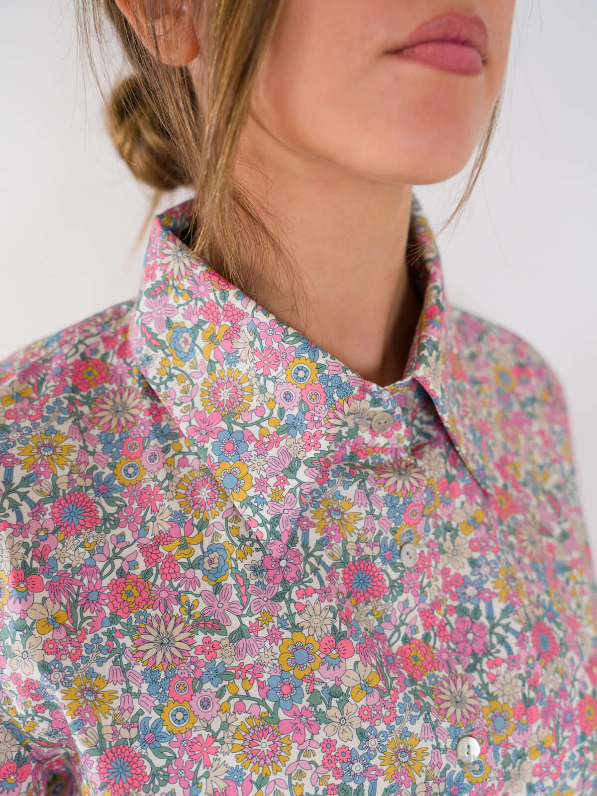 Sofia Dress in Blue Crepe de Chine