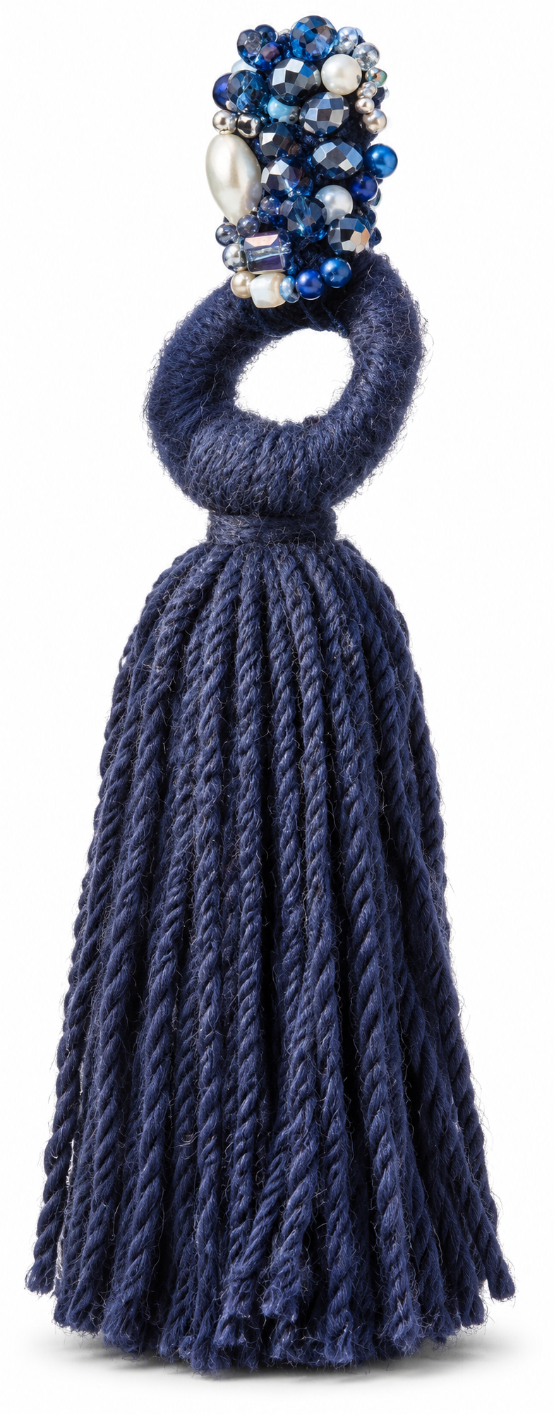Nappina ricamata blu notte per borsa in velluto tessuto Liberty di Lady Yachting.