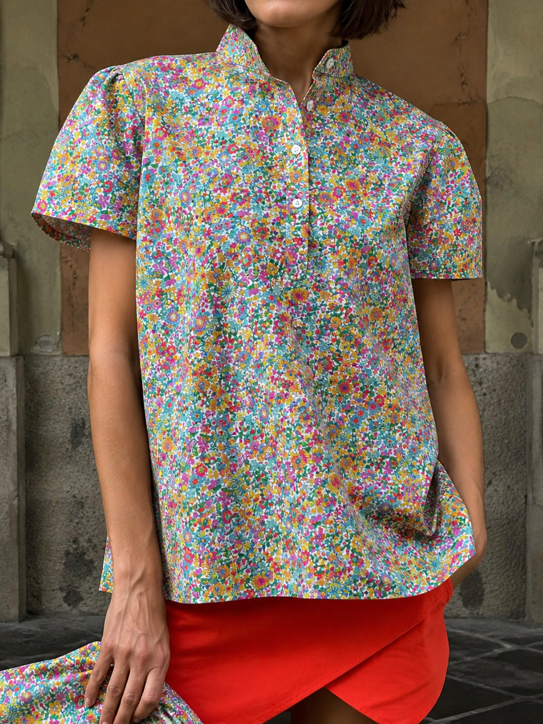 Calla – Camicia in Cotone Liberty manica corta