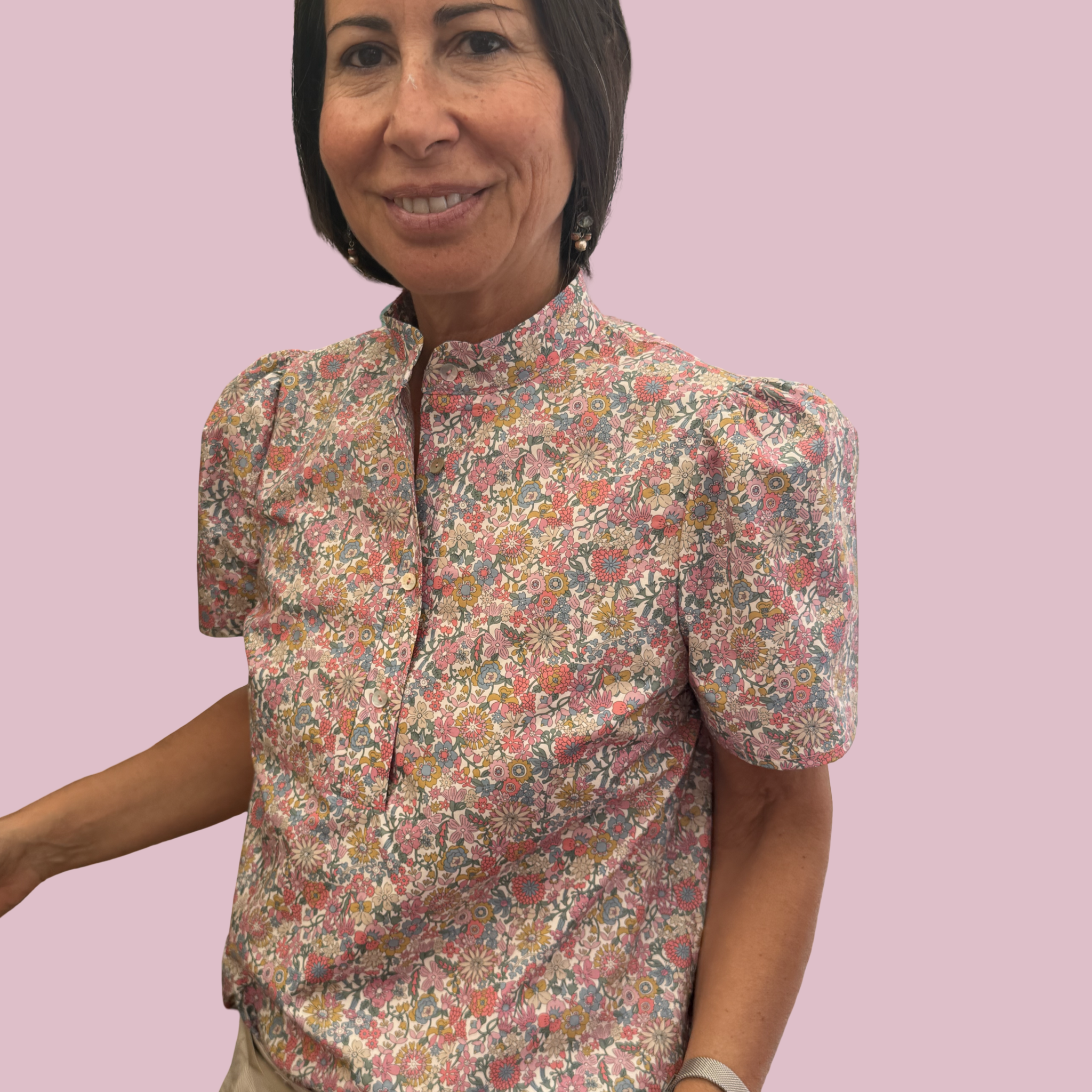 Calla – Camicia in Cotone Liberty manica corta