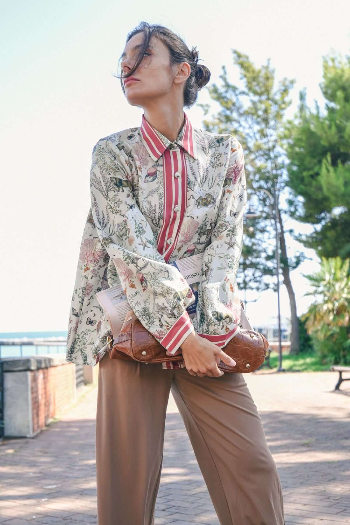 Camicia Elisabeth:  in twill di seta ricordi di estate