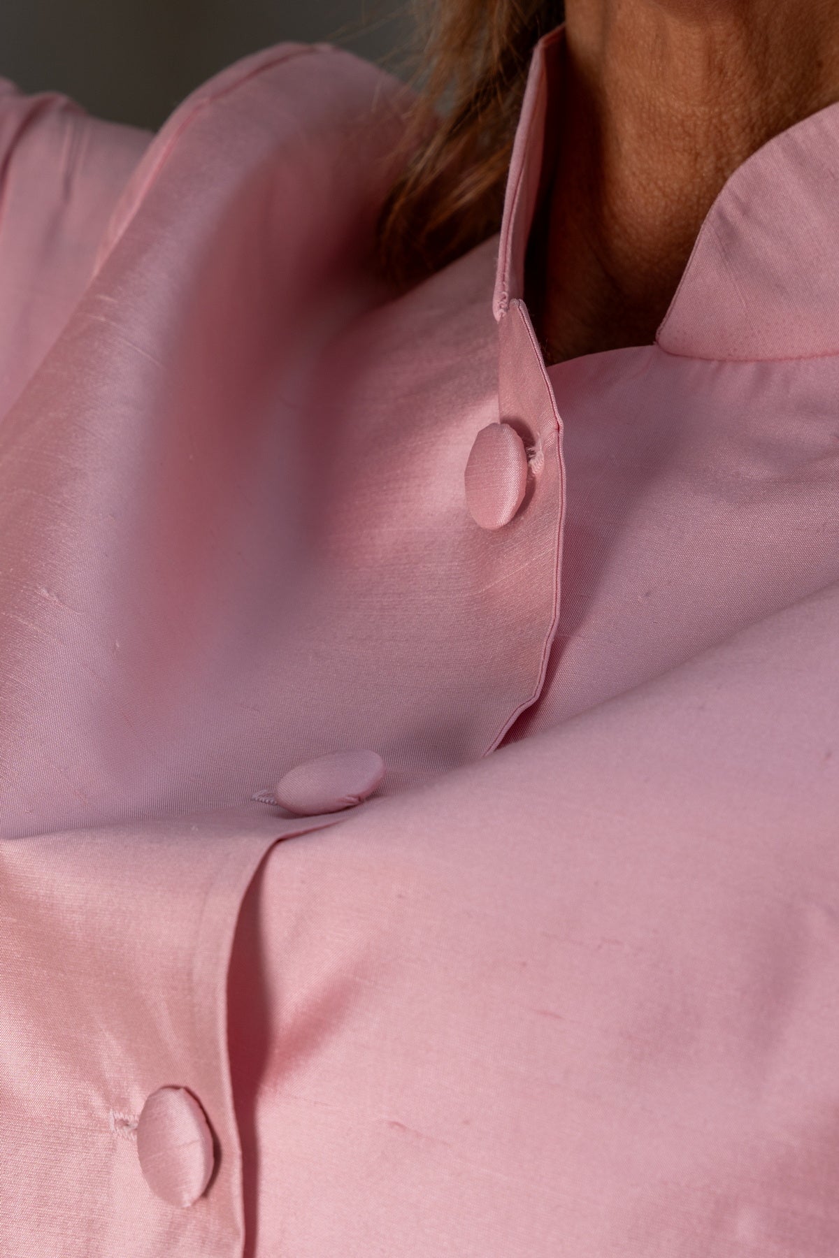 Giacca José in shantung di seta rosa