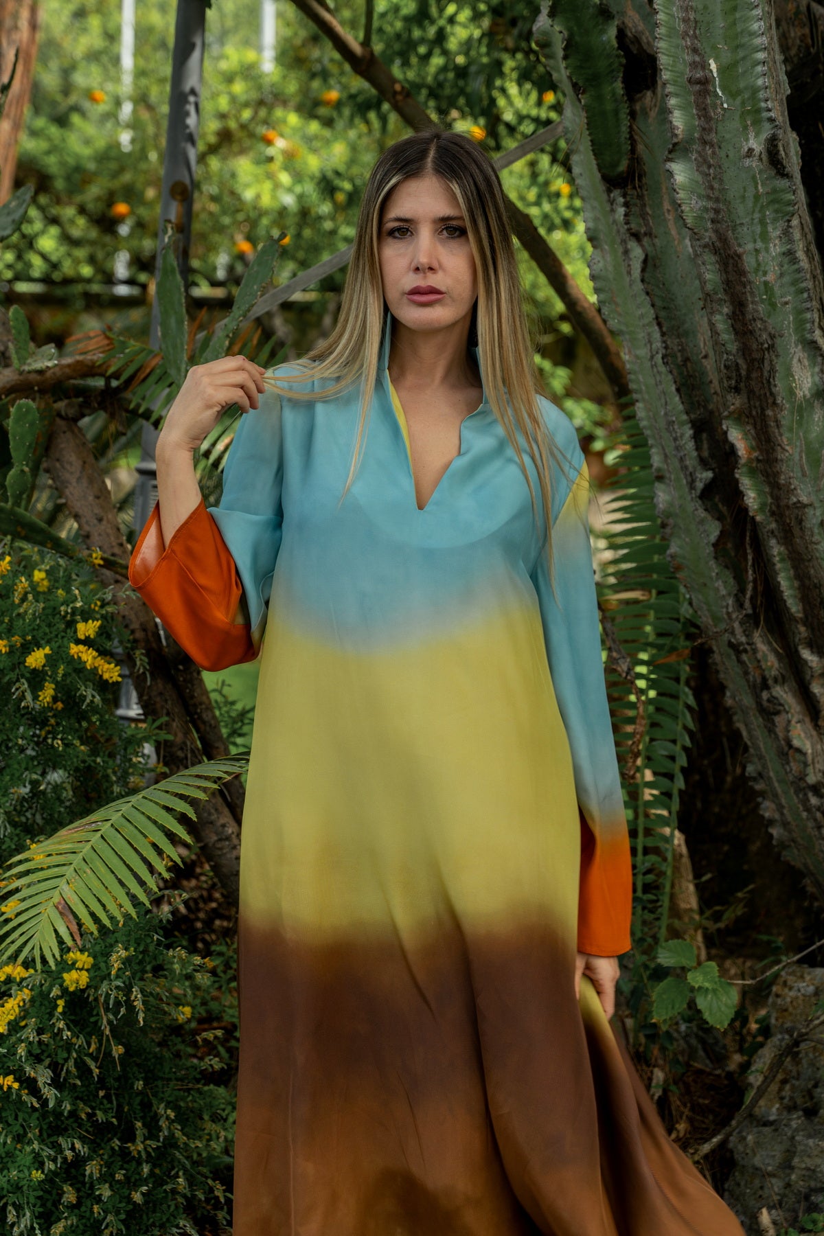Abito Elodie Degradé in seta Atelier Floralia