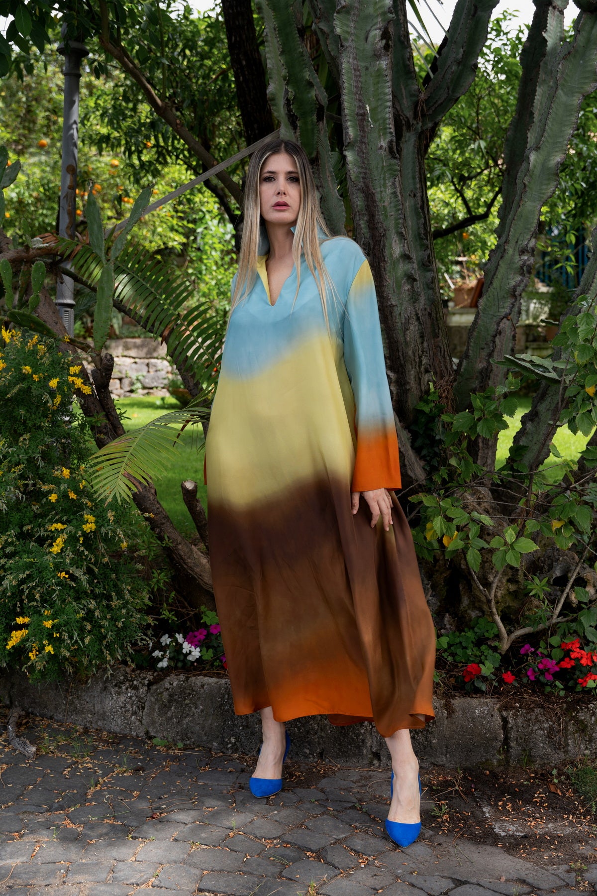Abito Elodie Degradé in seta Atelier Floralia