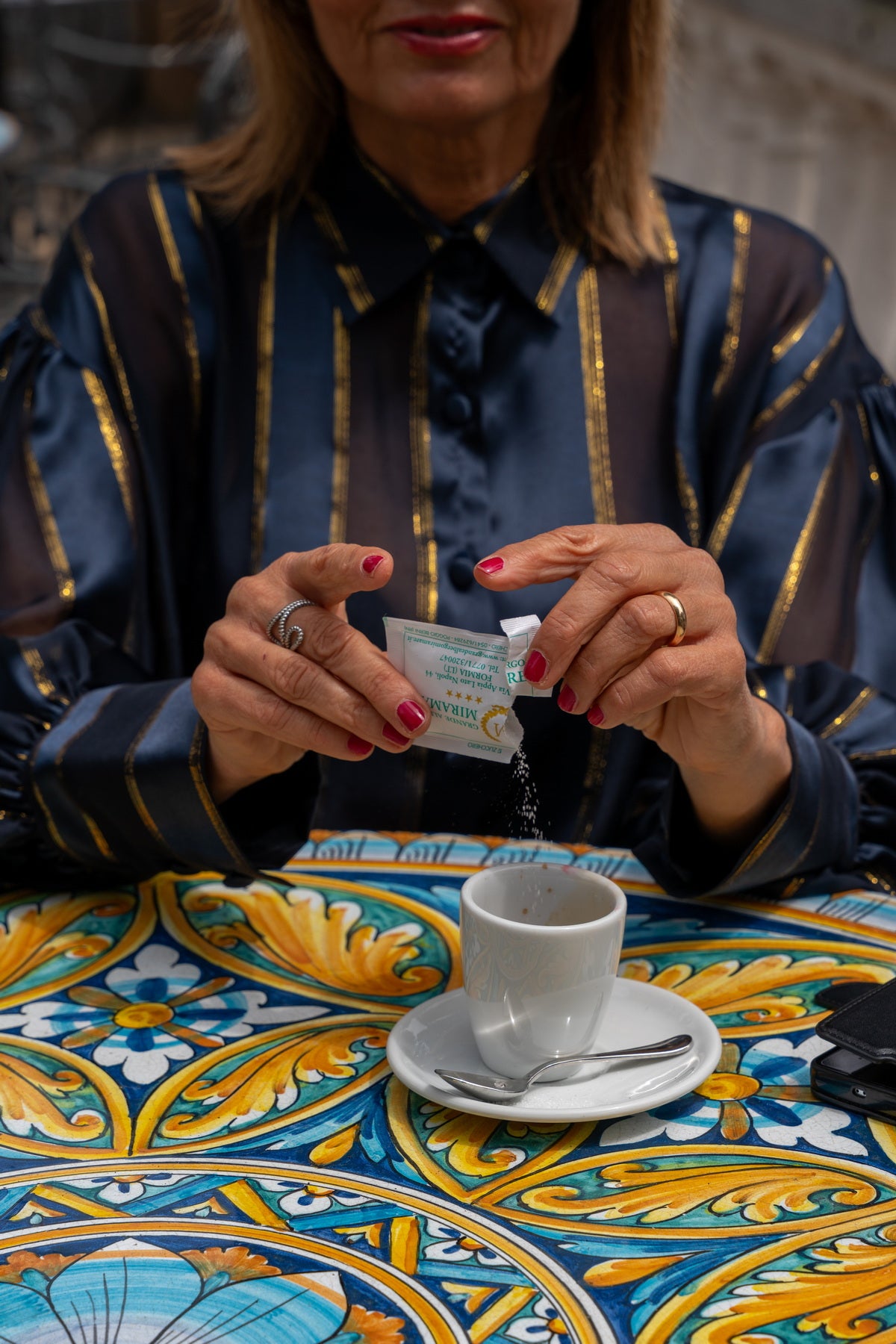 Camicia Ale in Raso di Seta blu