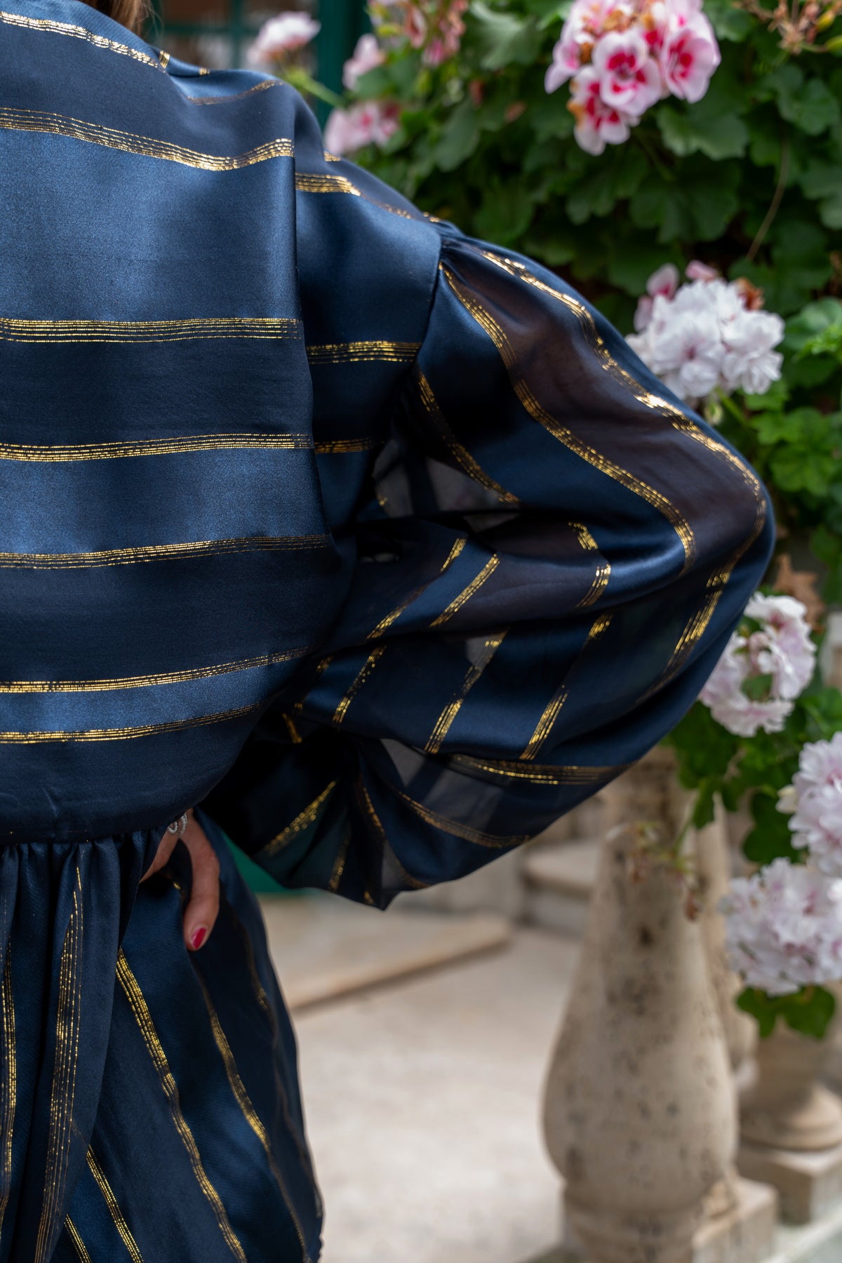 Camicia Ale in Raso di Seta blu
