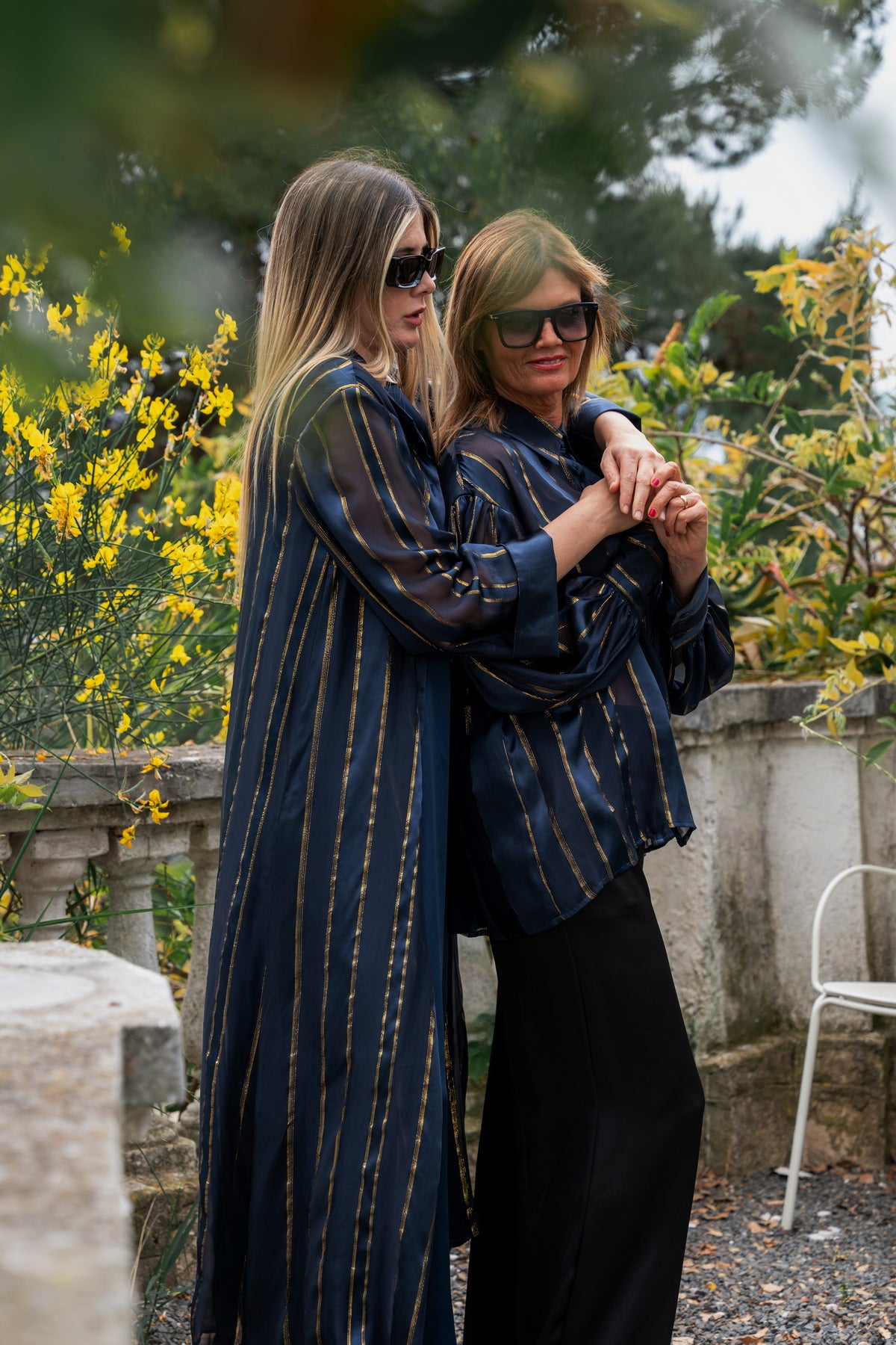Camicia Ale in Raso di Seta blu