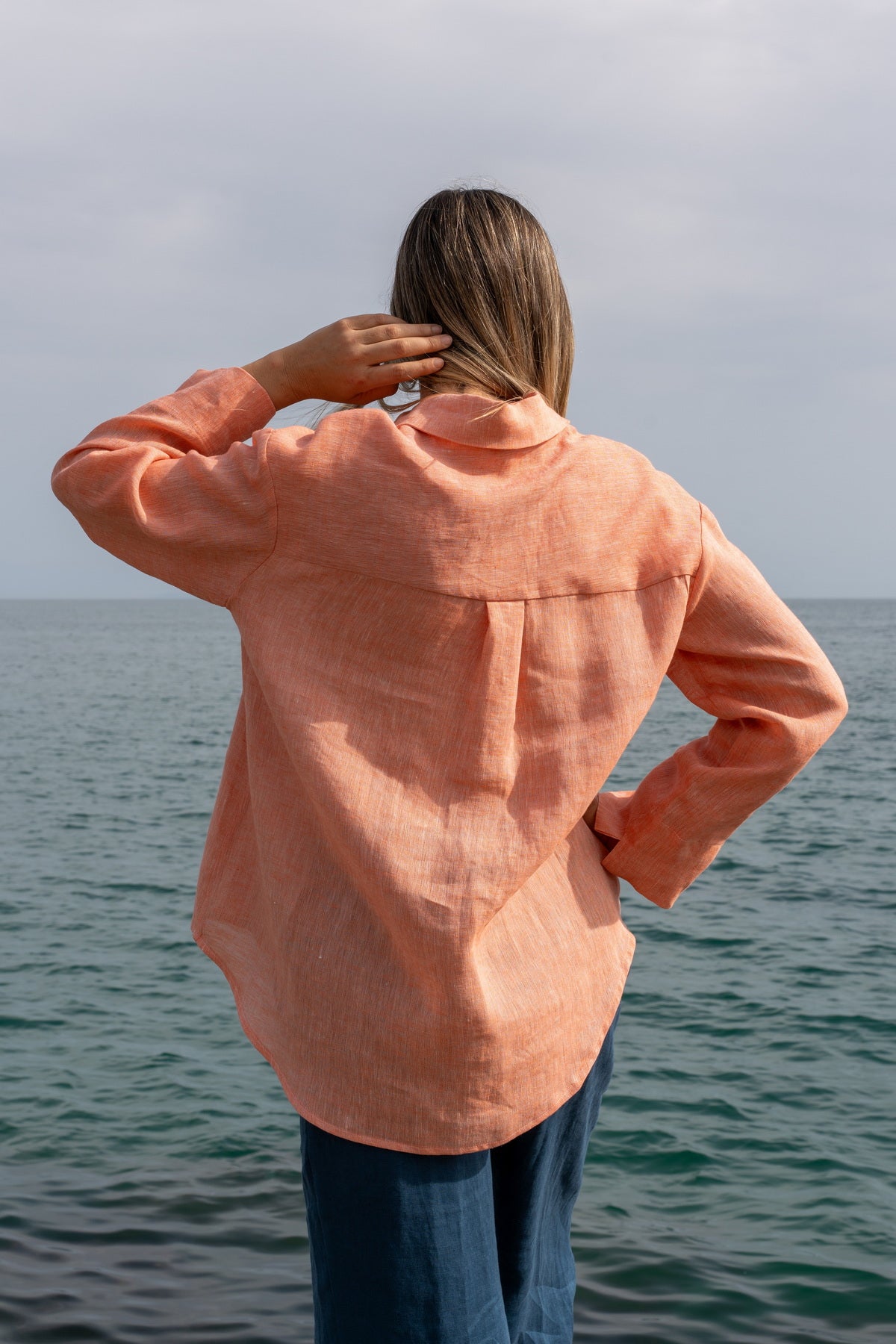 Camicia Capri in lino pesca