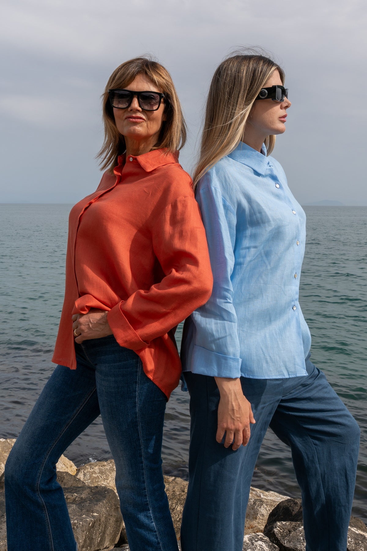 Camicia Capri in lino celeste