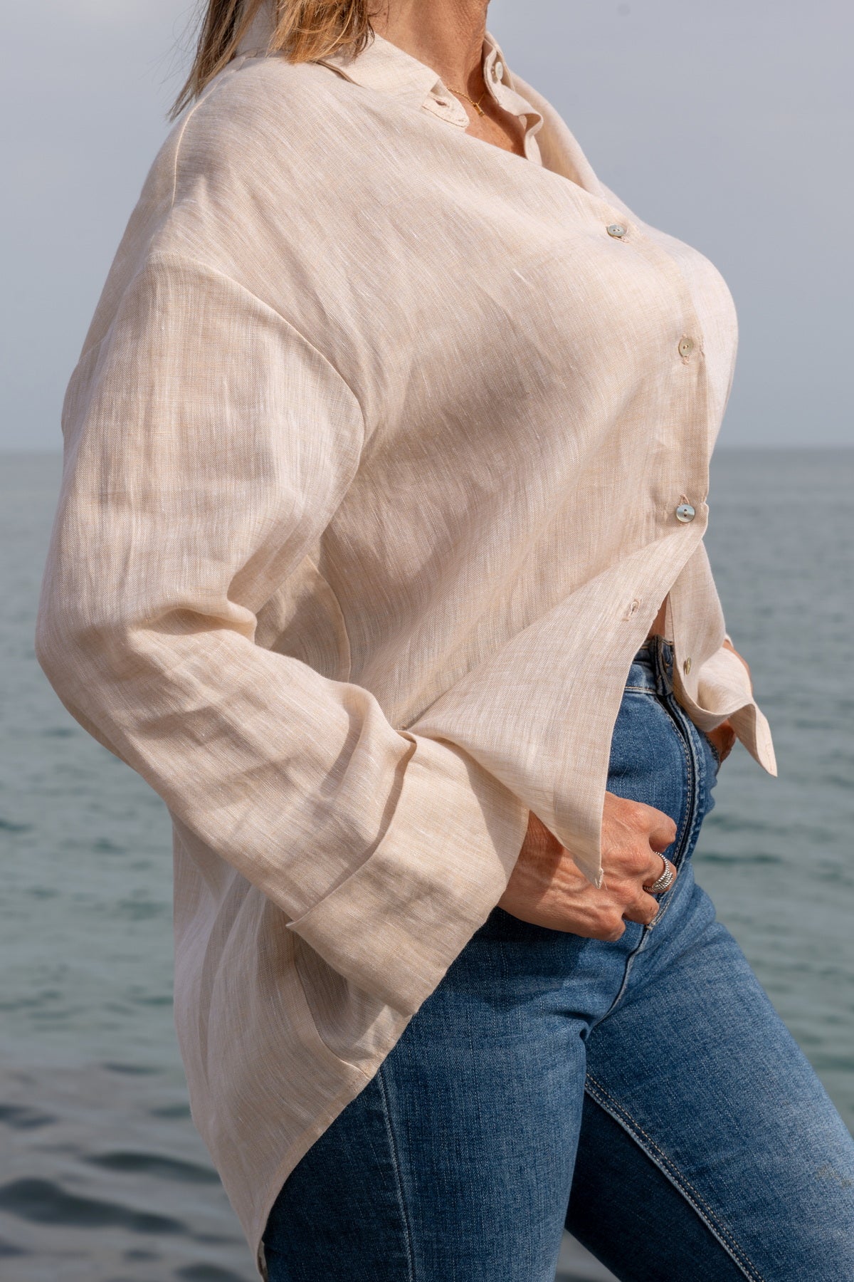 Camicia Capri in lino avorio