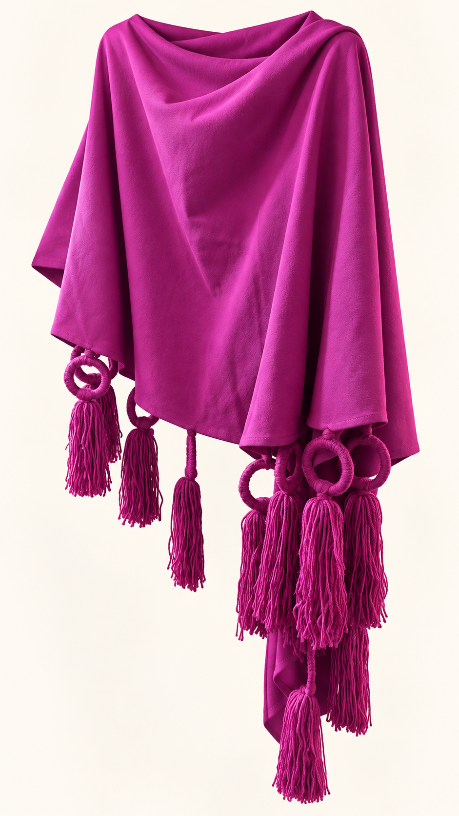Scialle Fucsia con Nappine | Eleganza e Stile Donna