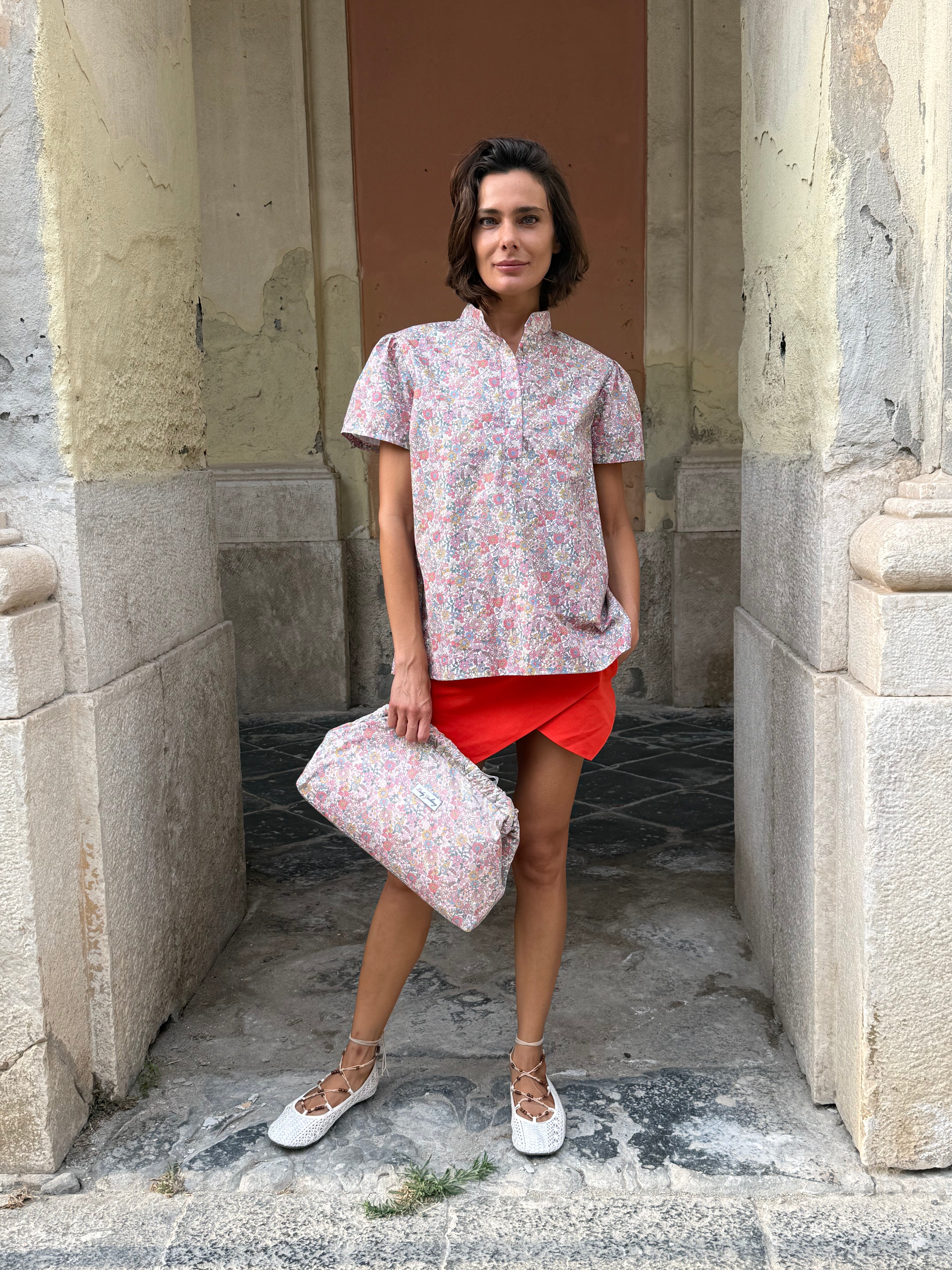 Calla – Camicia in Cotone Liberty manica corta