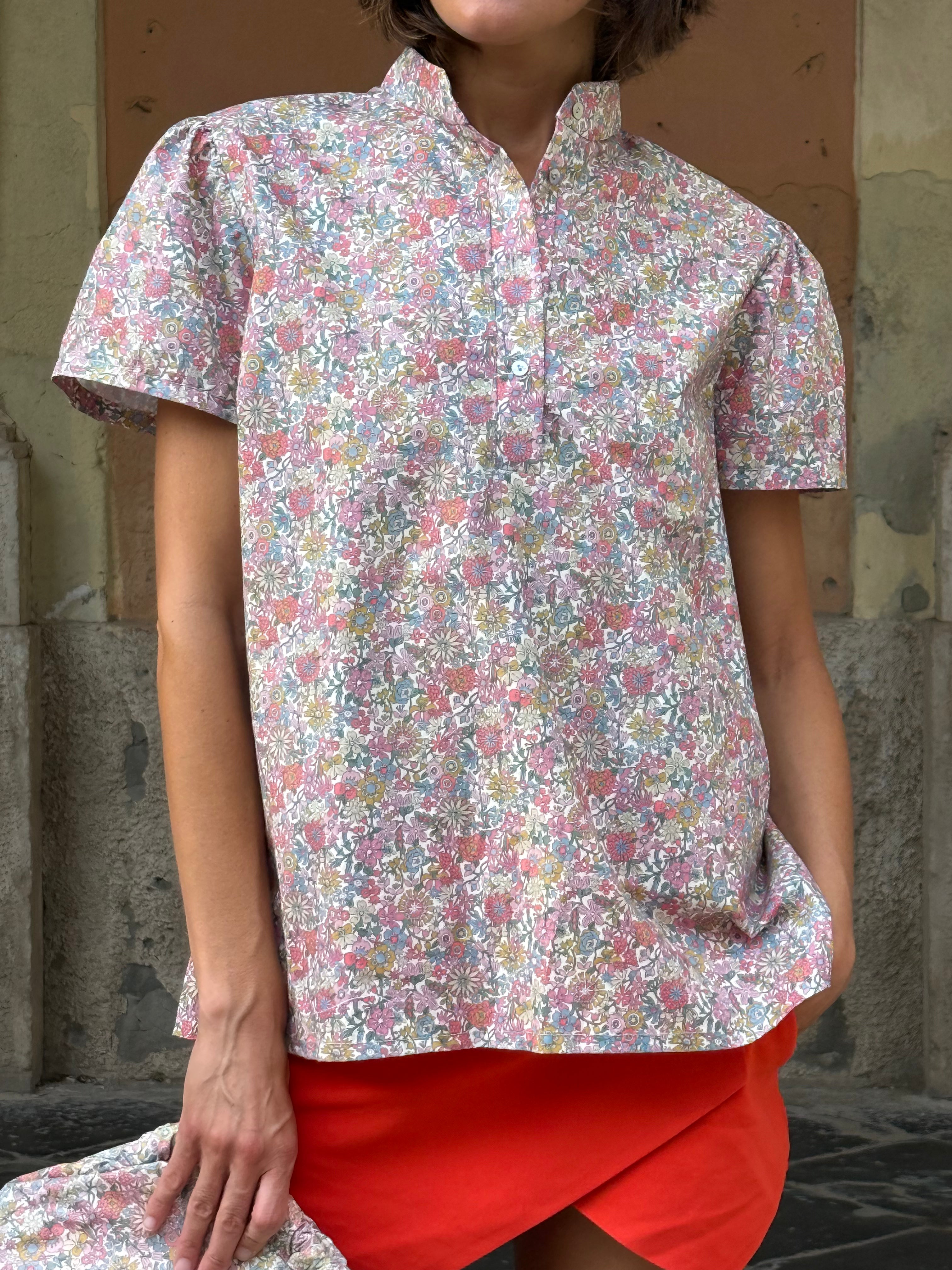 Calla – Camicia in Cotone Liberty manica corta