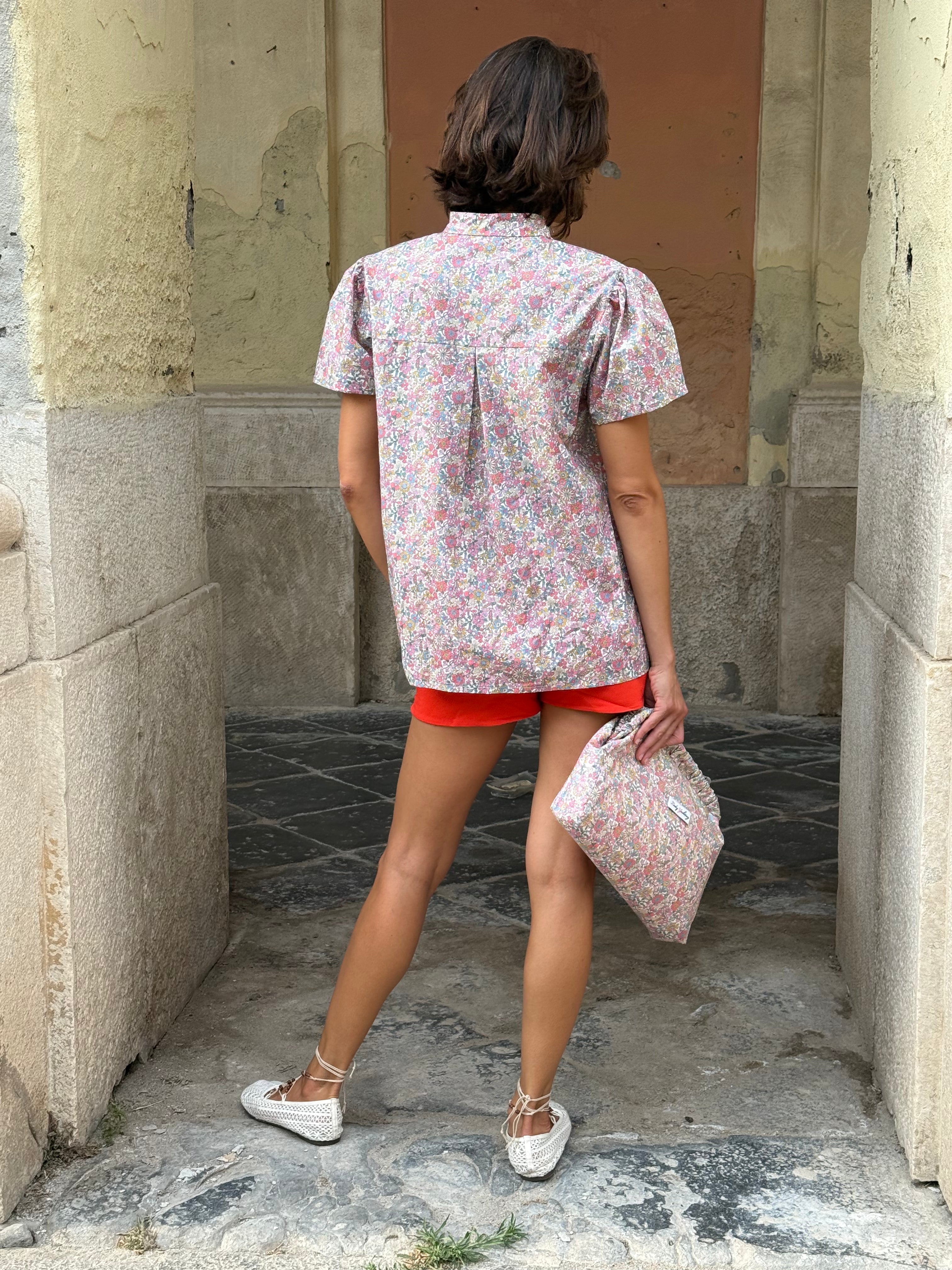 Calla – Camicia in Cotone Liberty manica corta