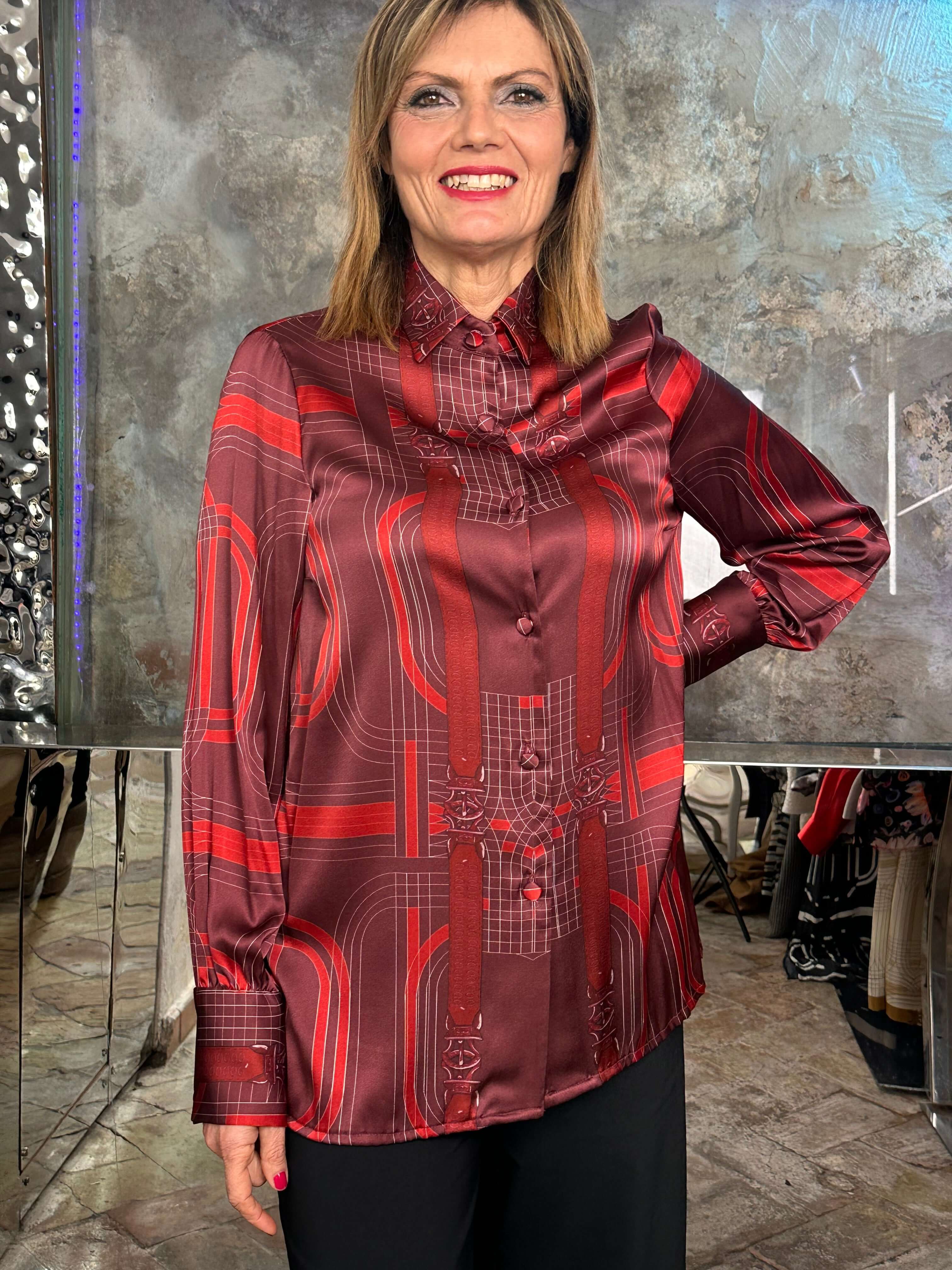 Camicia in raso di seta