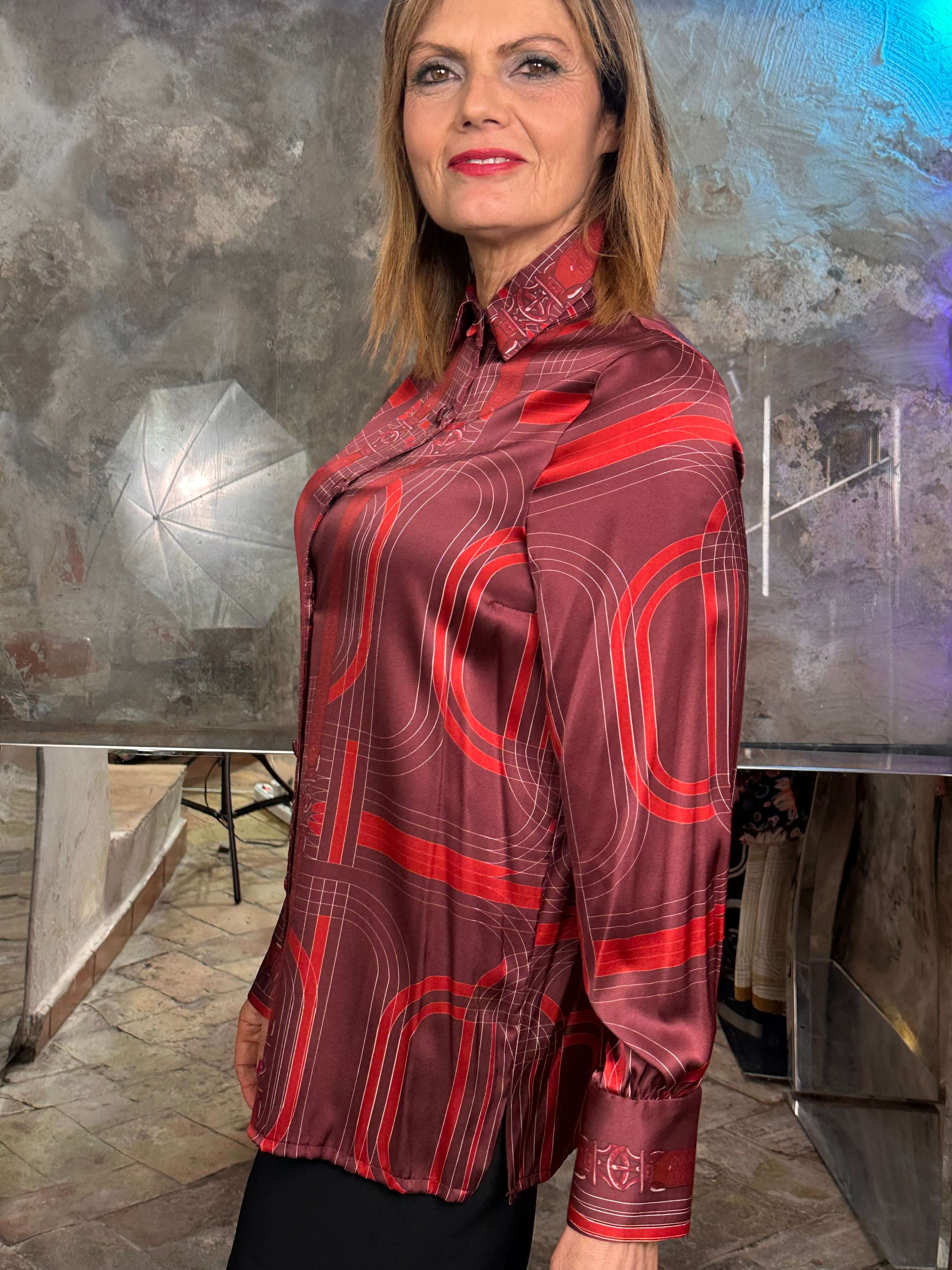 Camicia in raso di seta