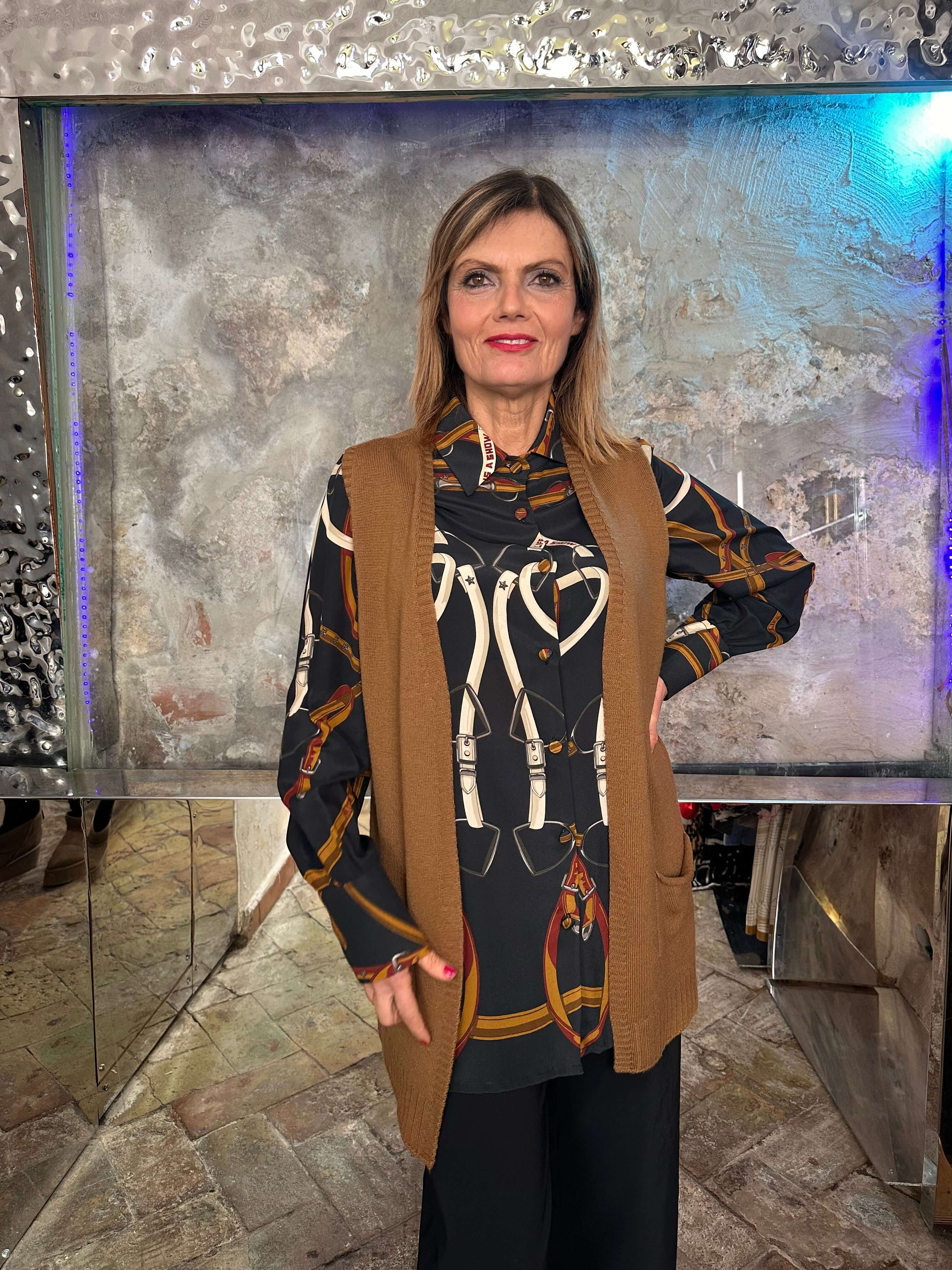 Gilet in lana a tinta unita