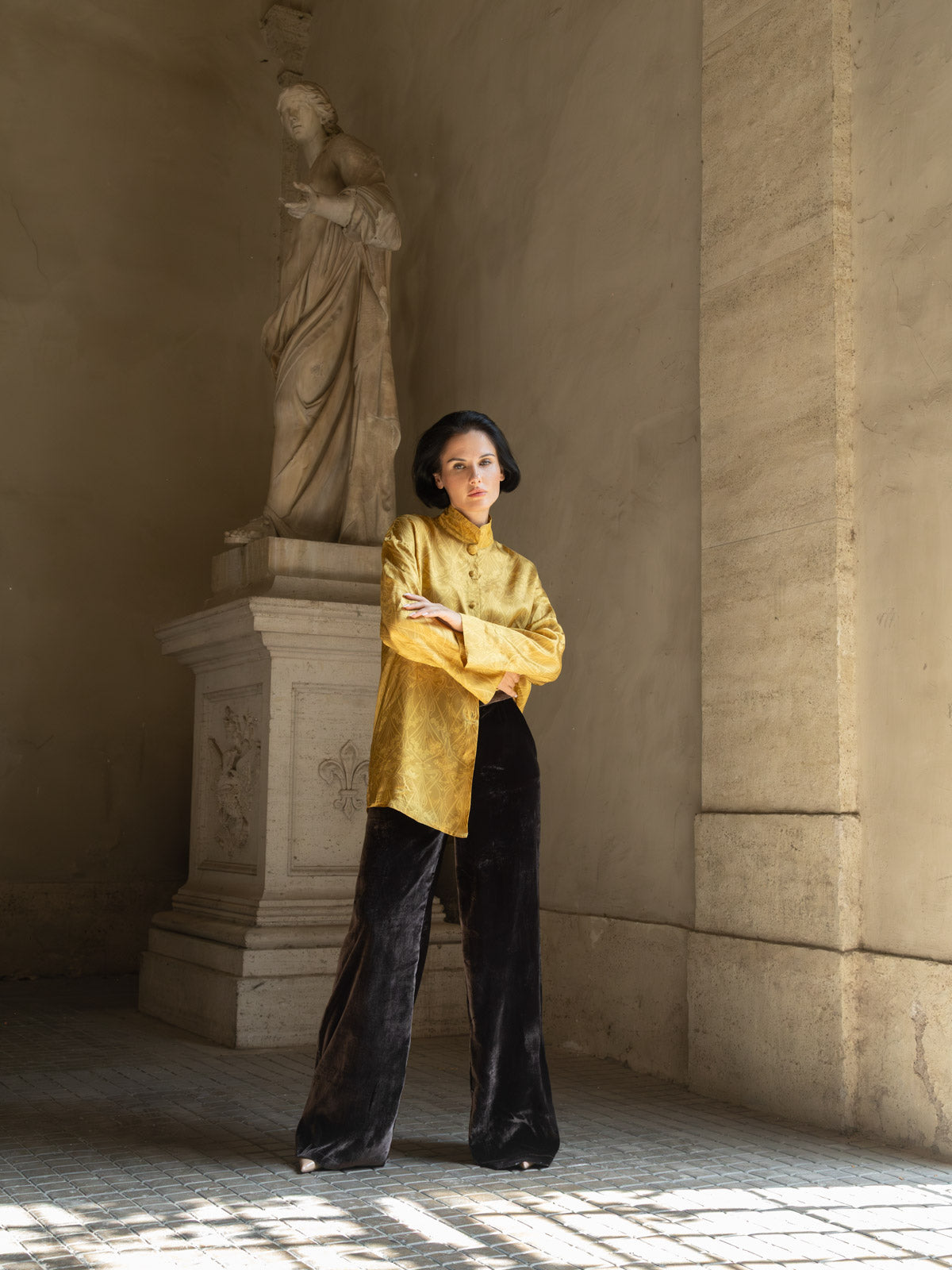 Camicia Liberty - Domus Aurea in jacquard oro
